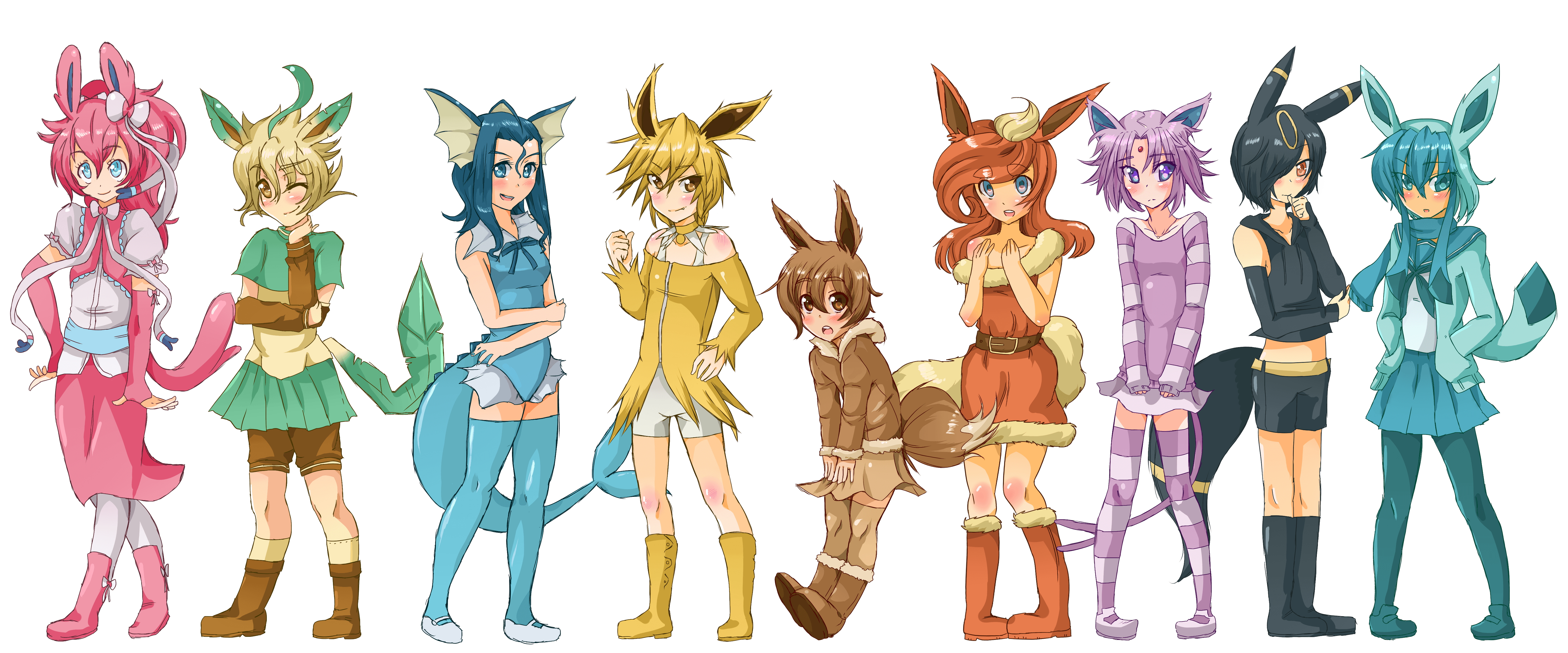 6000x2500 Eevee evolutions wallpaper