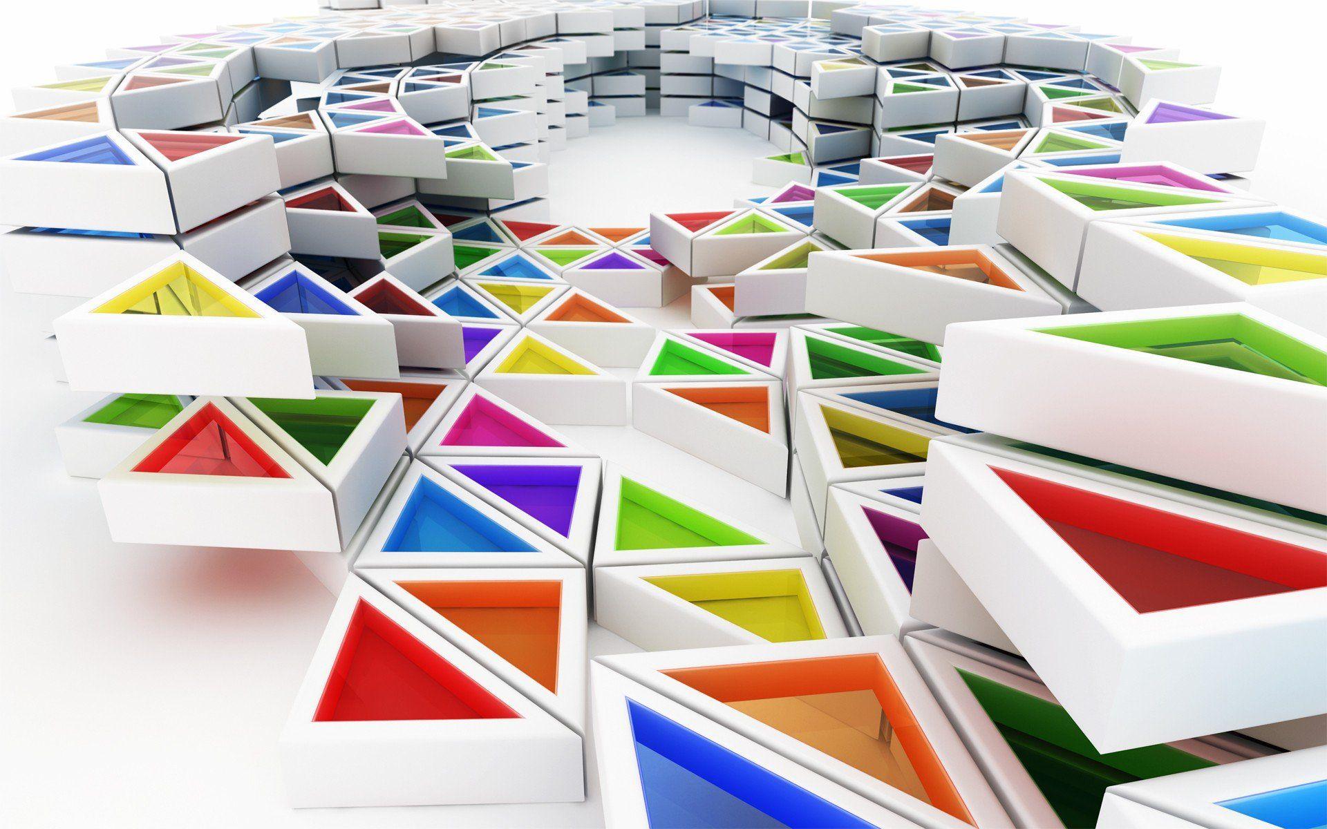 1920x1200 Abstract multicolor CGI chromatic colors triangles K3 Studio