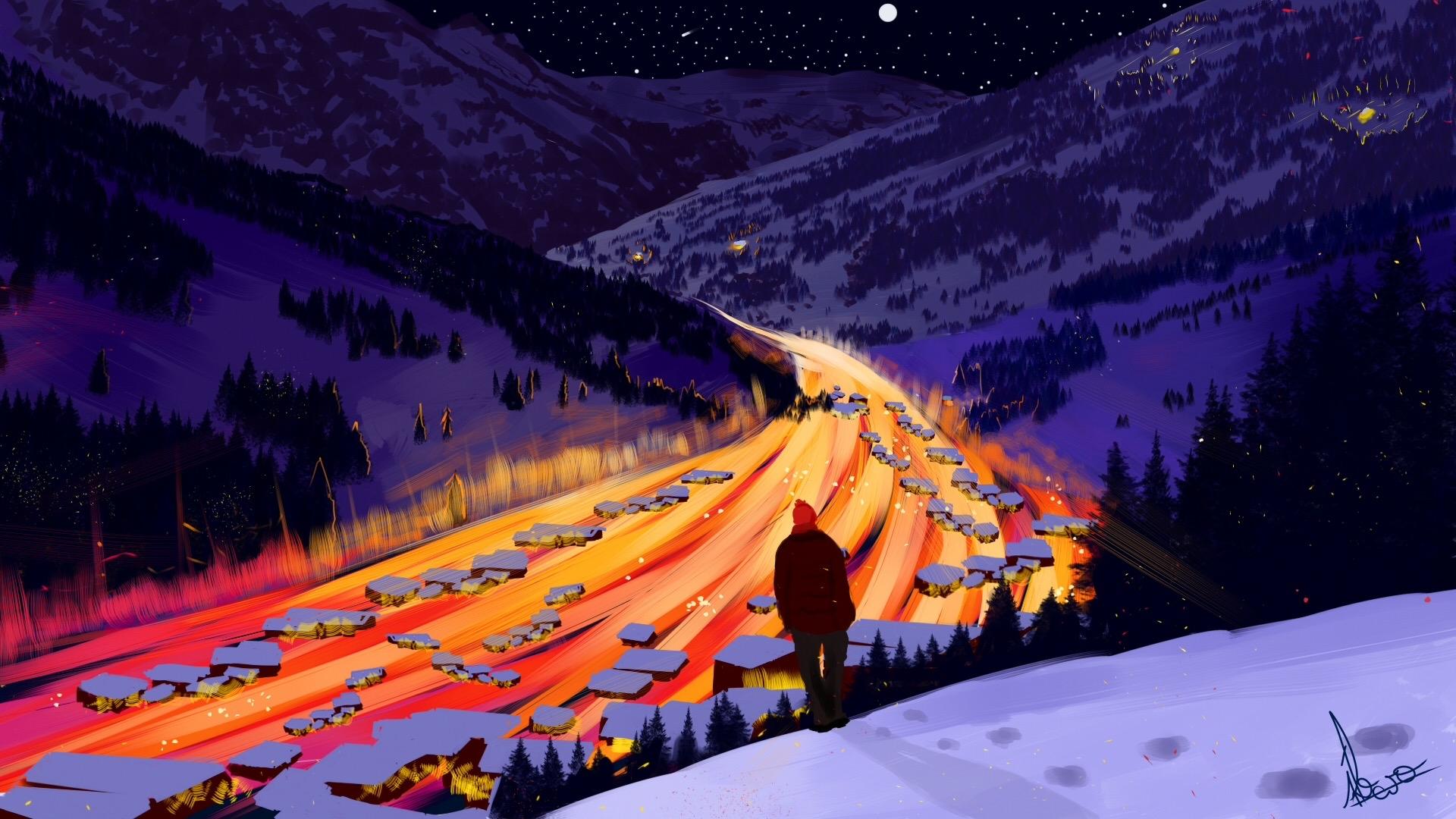 1920x1080 Cool Mountain Fantasy Art Wallpaper, HD Artist 4K Wallpaper, Image, Photo and Background