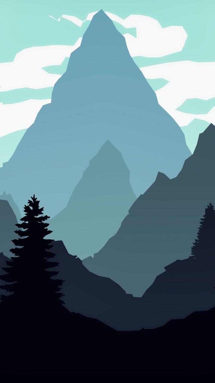 720x1280 Silhouette, mountains, forest, digital art wallpaper. Landscape wallpaper, Scenery wallpaper, Landscape illustration