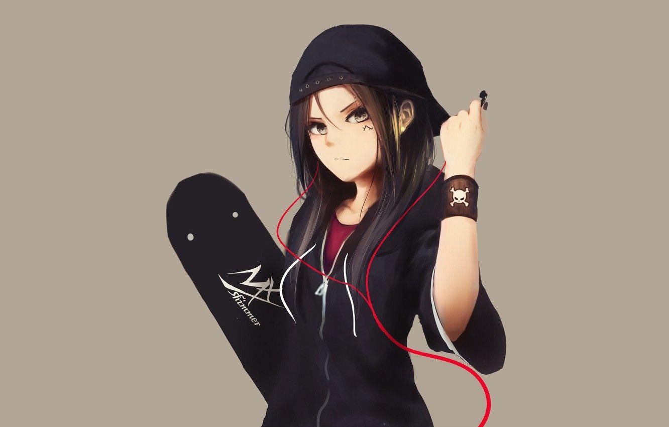 1332x850 Black Anime Girl Wallpaper