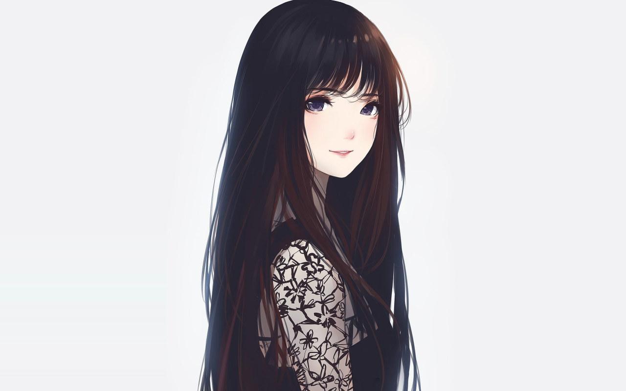 1280x800 Female Anime Character Wearing Black Dress Illustration, Anime Girls Wallpaper • Wallpaper For You