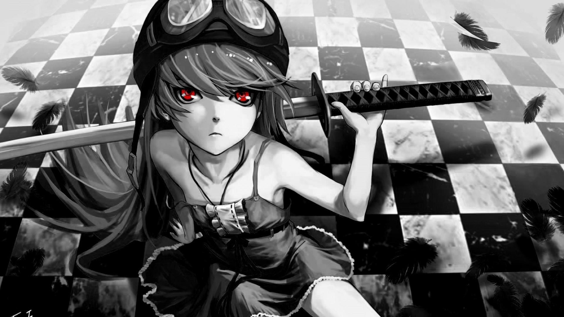 1920x1080 Anime Black and White Wallpaper