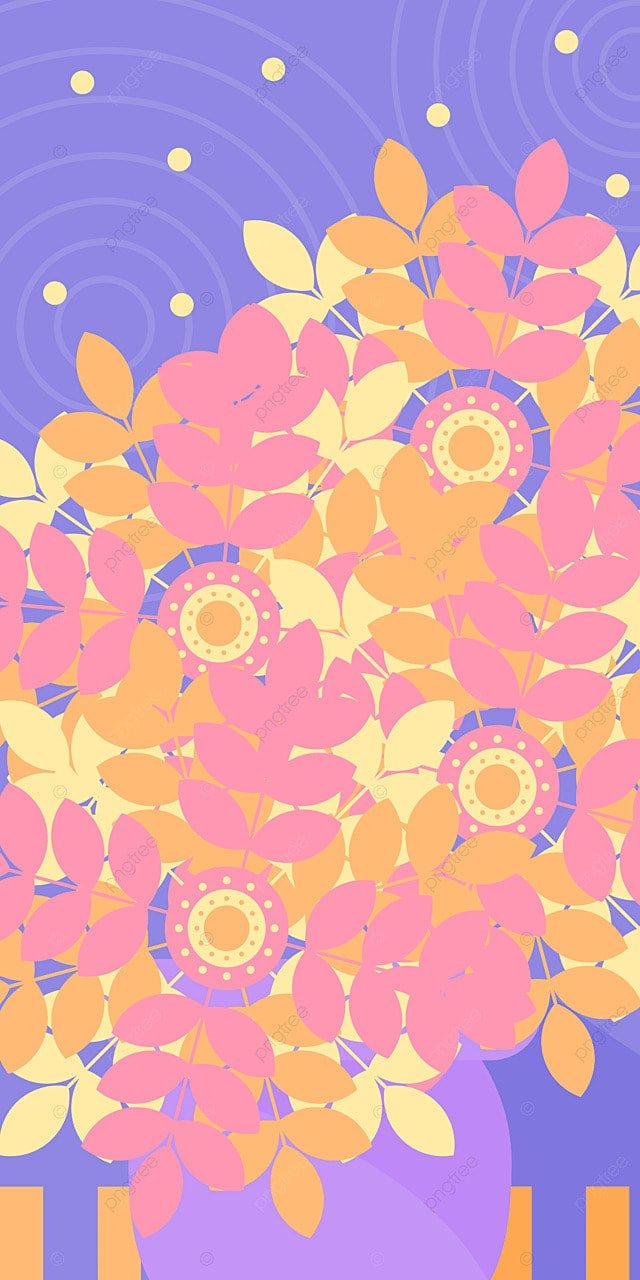 640x1280 Colorful Flower Pot Mobile Phone Wallpaper Background Illustration, Flower, Pot, Wallpaper Background Image for Free Download