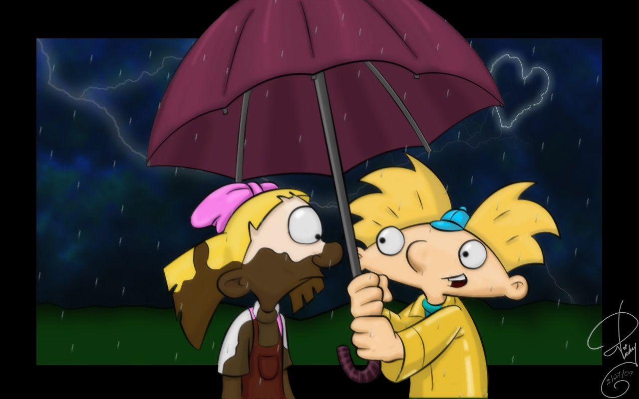 1280x800 Hey Arnold Caught in the Rain. Arnold and helga, Hey arnold, Arnold