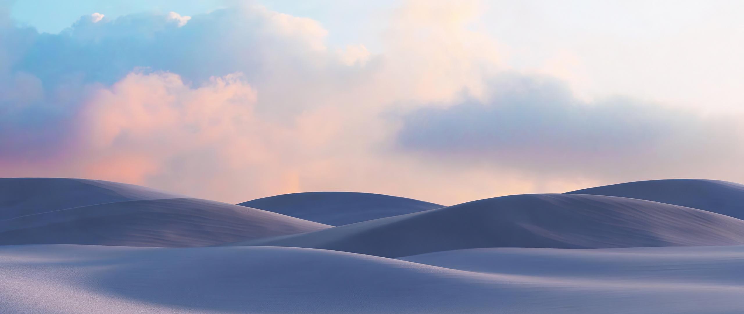 2560x1080 Sand Dunes Wallpaper 4K, Desert, Landscape, Evening, Windows 10X, Nature
