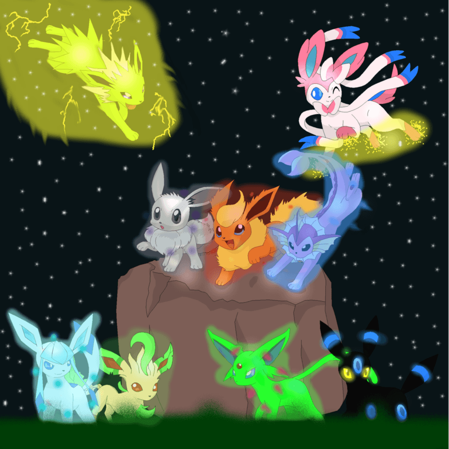 894x894 The Shiny Eevee Evolution By K Knuckles