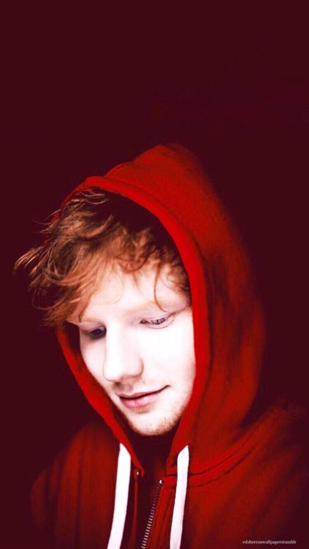 1080x1920 Download Ed Sheeran In Red Hoodie Wallpaper