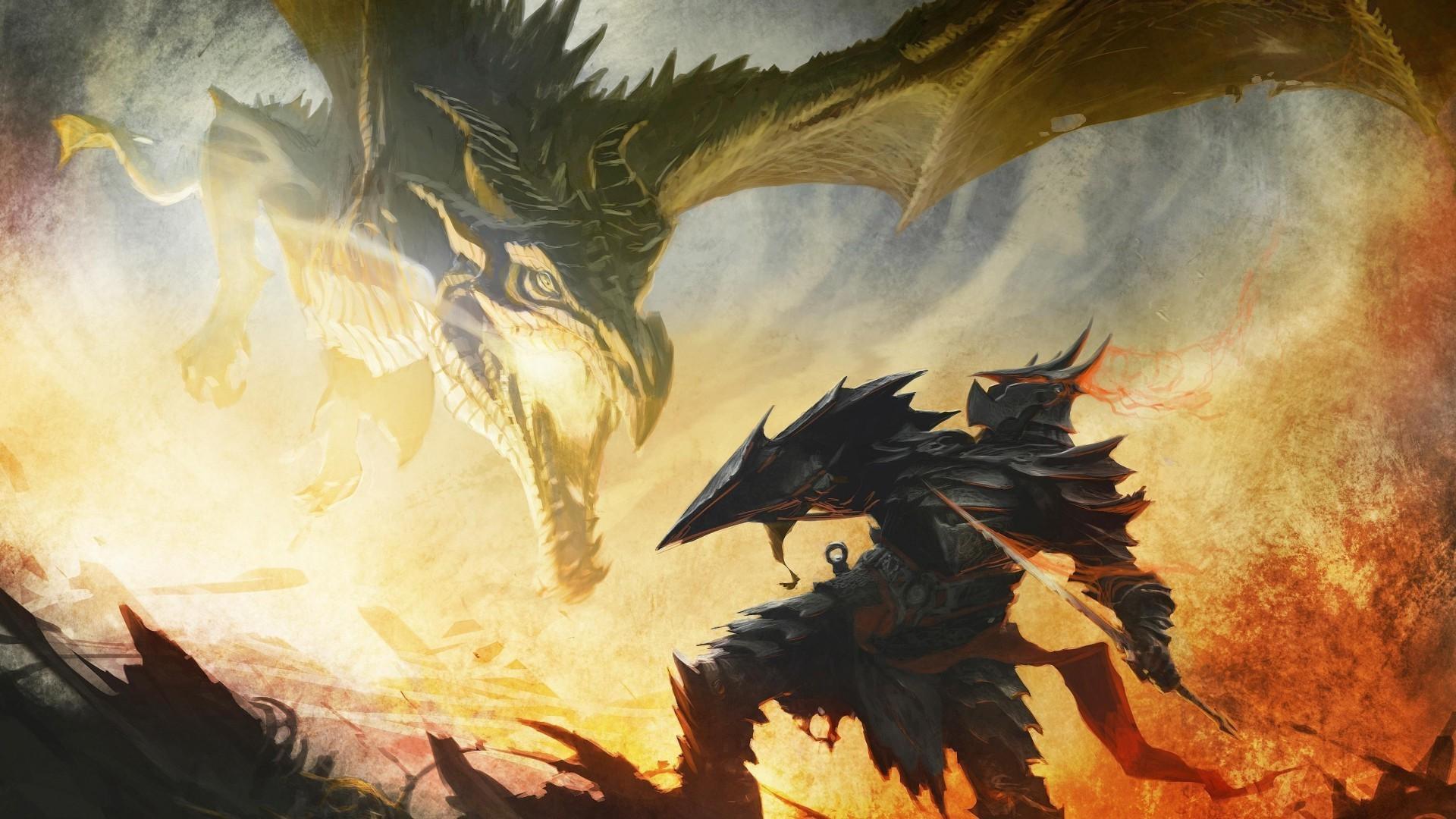 1920x1080 Skyrim Desktop Dragon Wallpaper