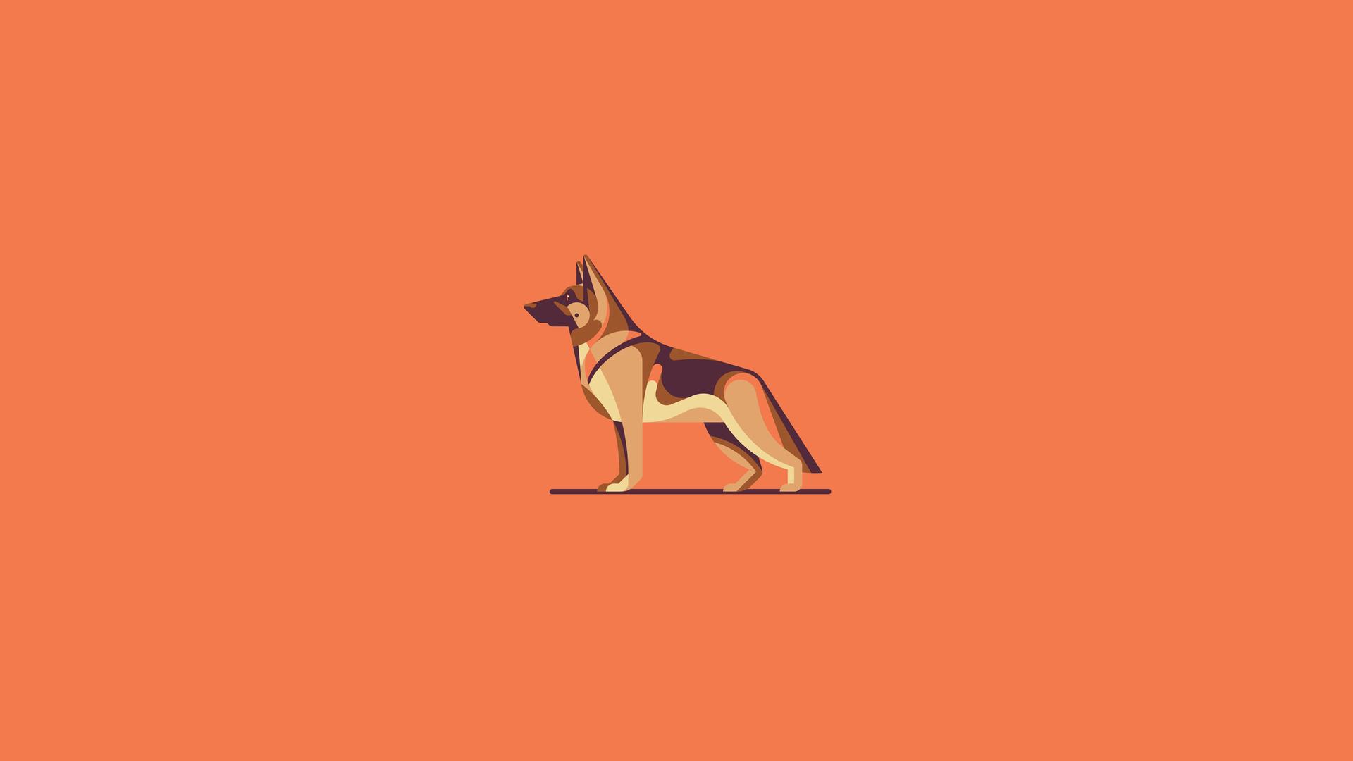 1920x1080 German Shepherd Illustration Laptop Full HD 1080P HD 4k Wallpaper, Image, Background, Photo and Picture