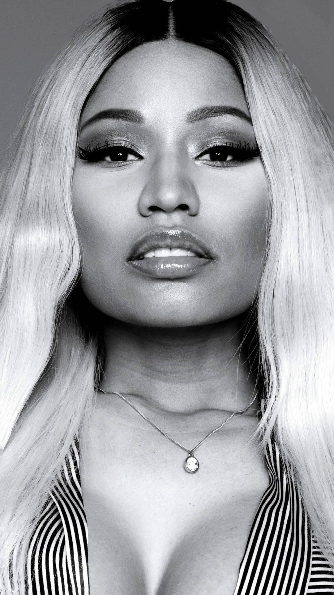 1080x1920 Download Nicki Minaj Black And White Image Wallpaper