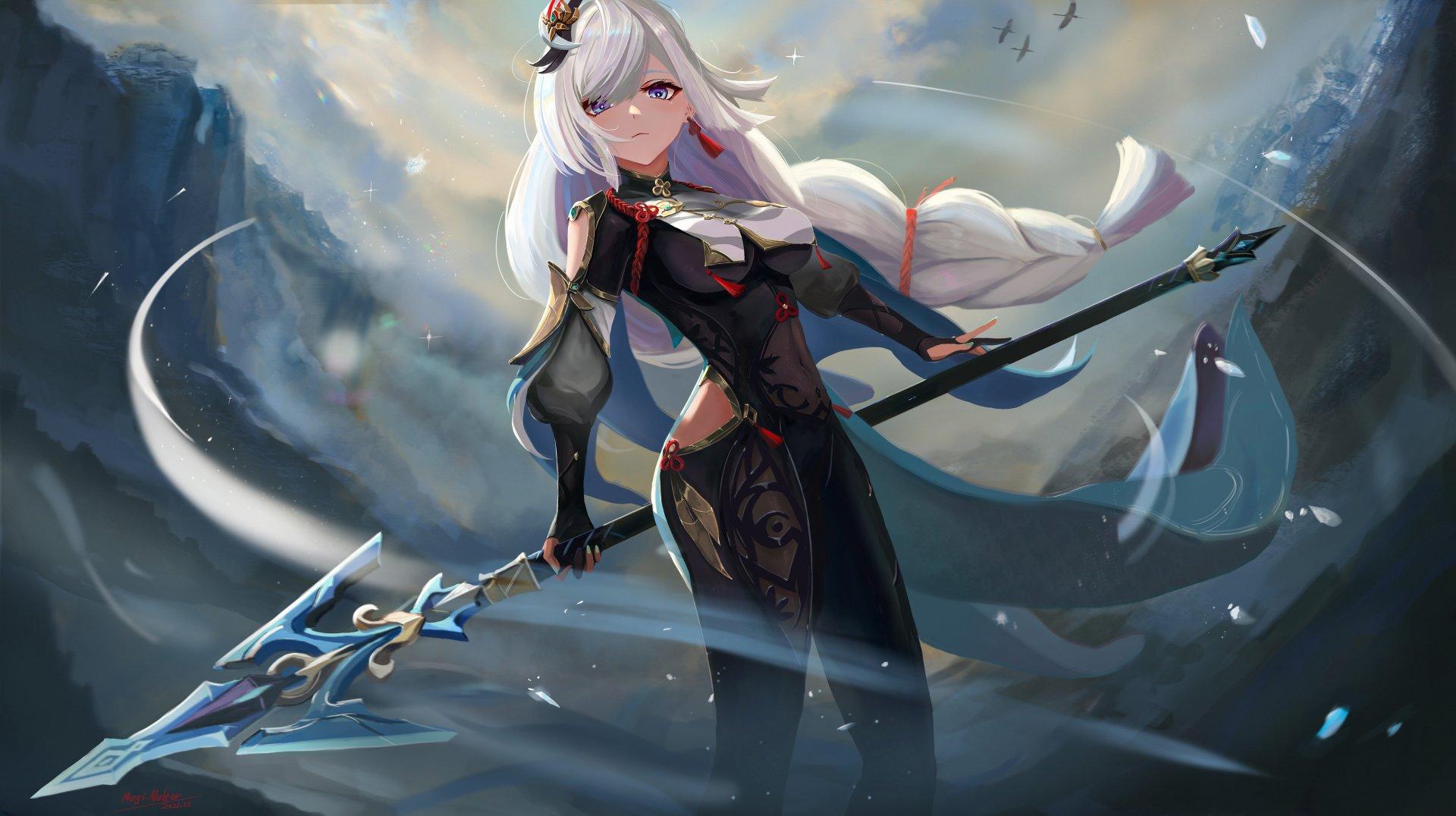 1920x1076 4K Shenhe (Genshin Impact) Wallpaper and Background Image