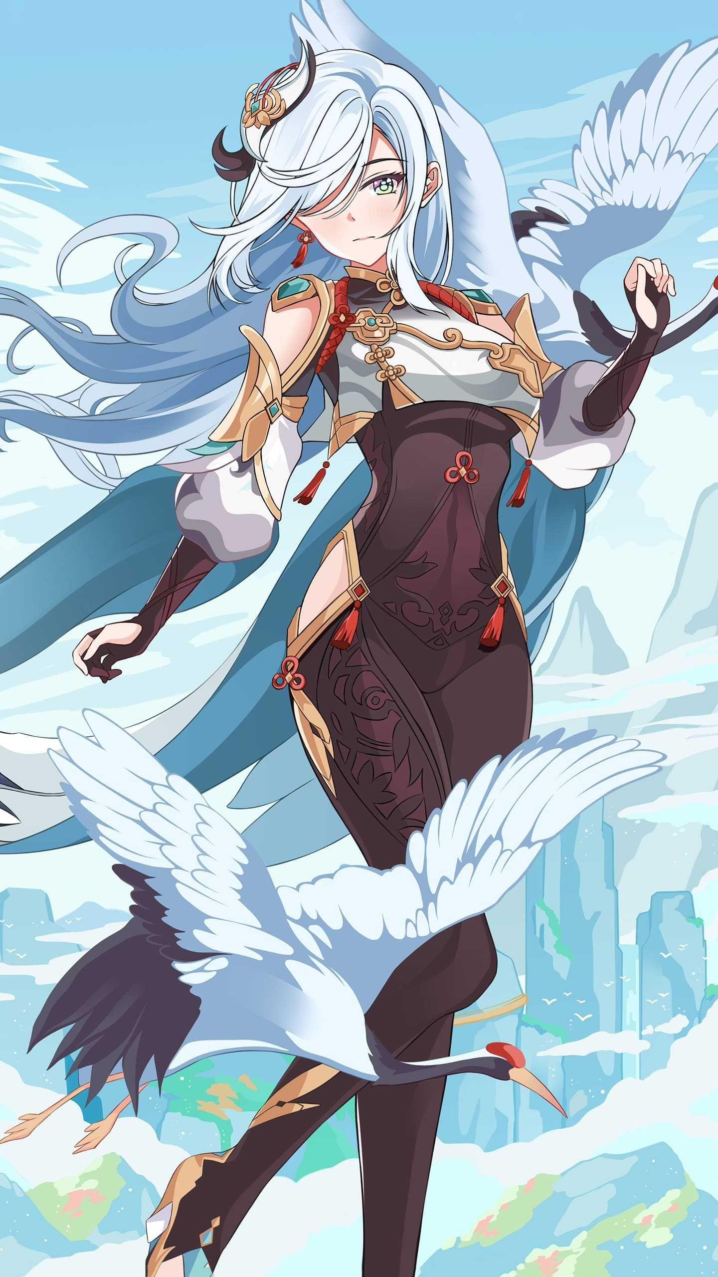 1440x2560 Shenhe Genshin Impact Wallpaper Discover more Anime, Genshin Impact, Shenhe, Shenhe Genshin wallpaper. /shenh. Anime, Anime image, Wallpaper