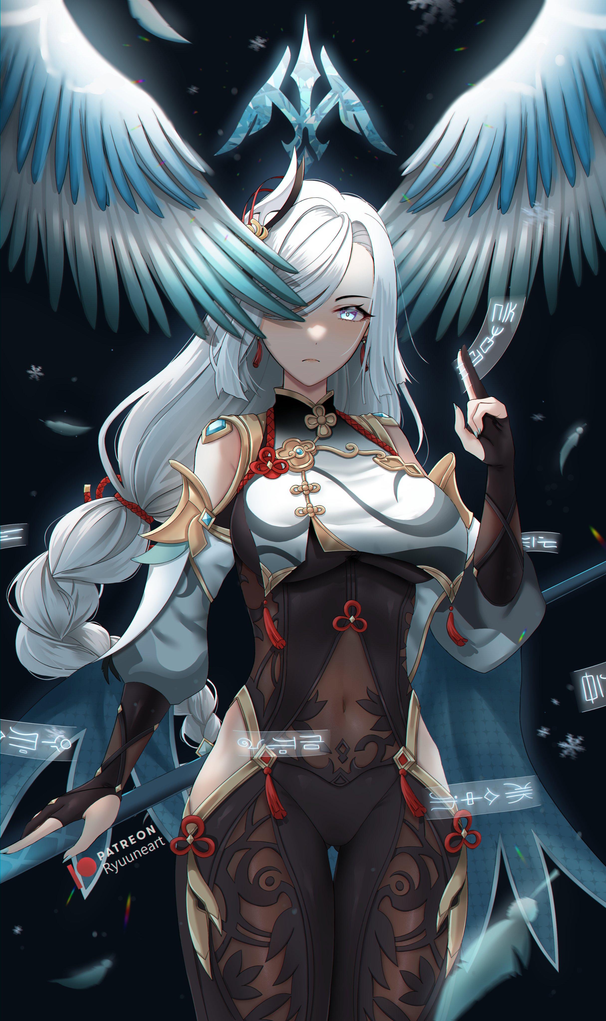 2430x4096 shenhe (genshin impact) drawn