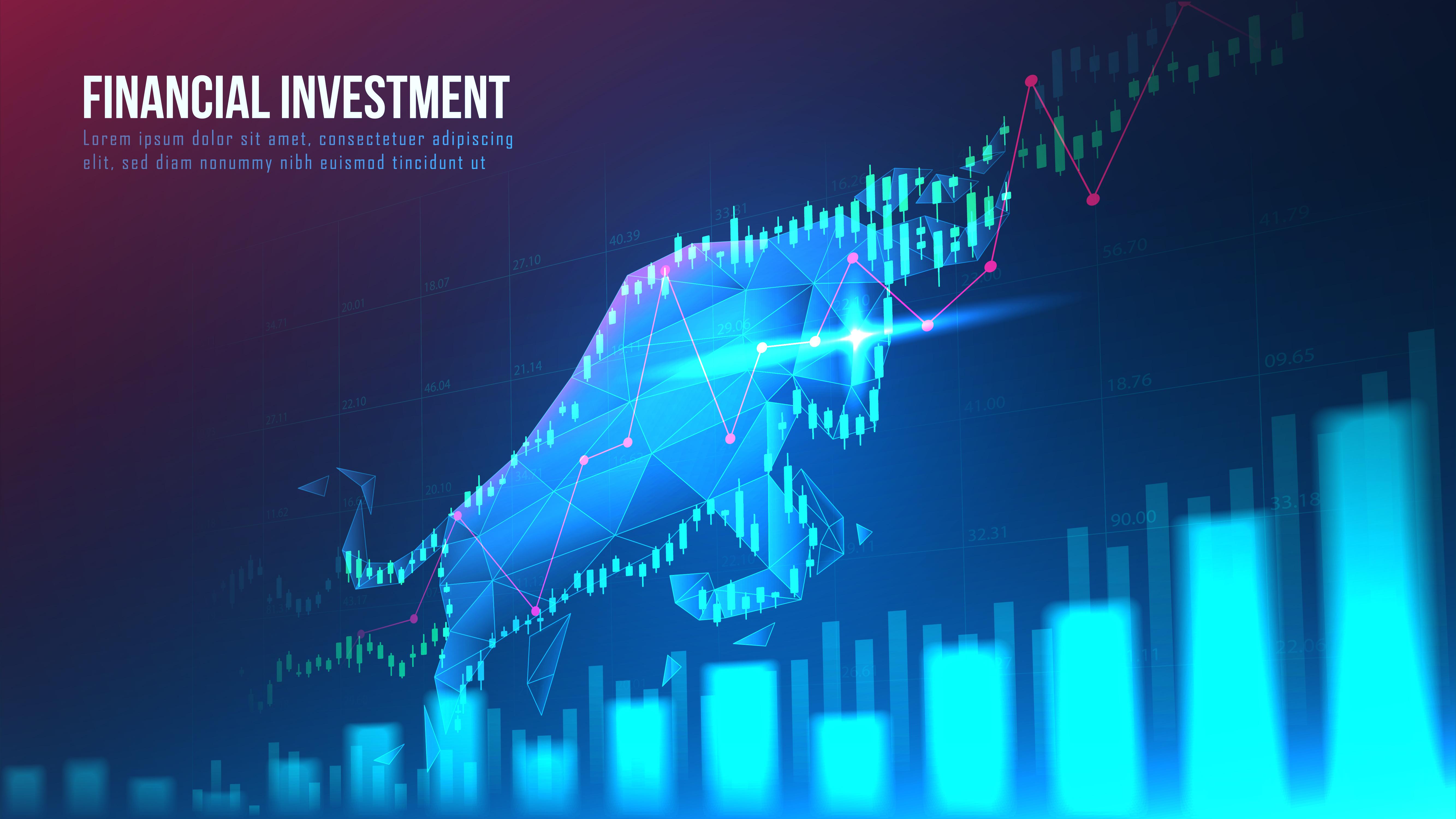 5334x3000 Concept art of bullish financial investment