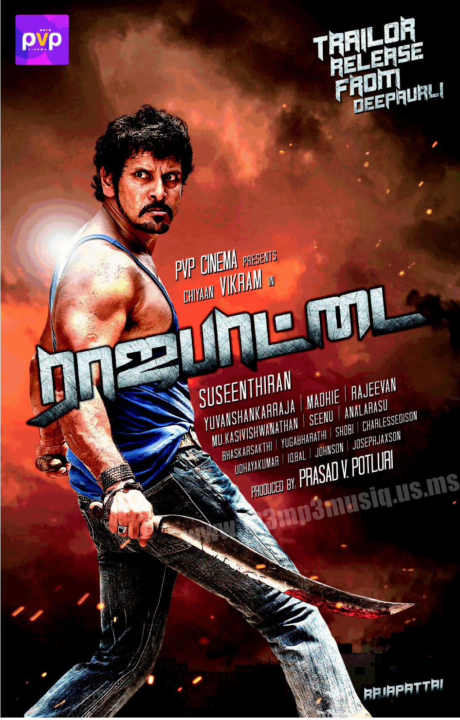 945x1480 Chiyaan Vikram Rajapattai New Poster For Launch Celebs Round The World
