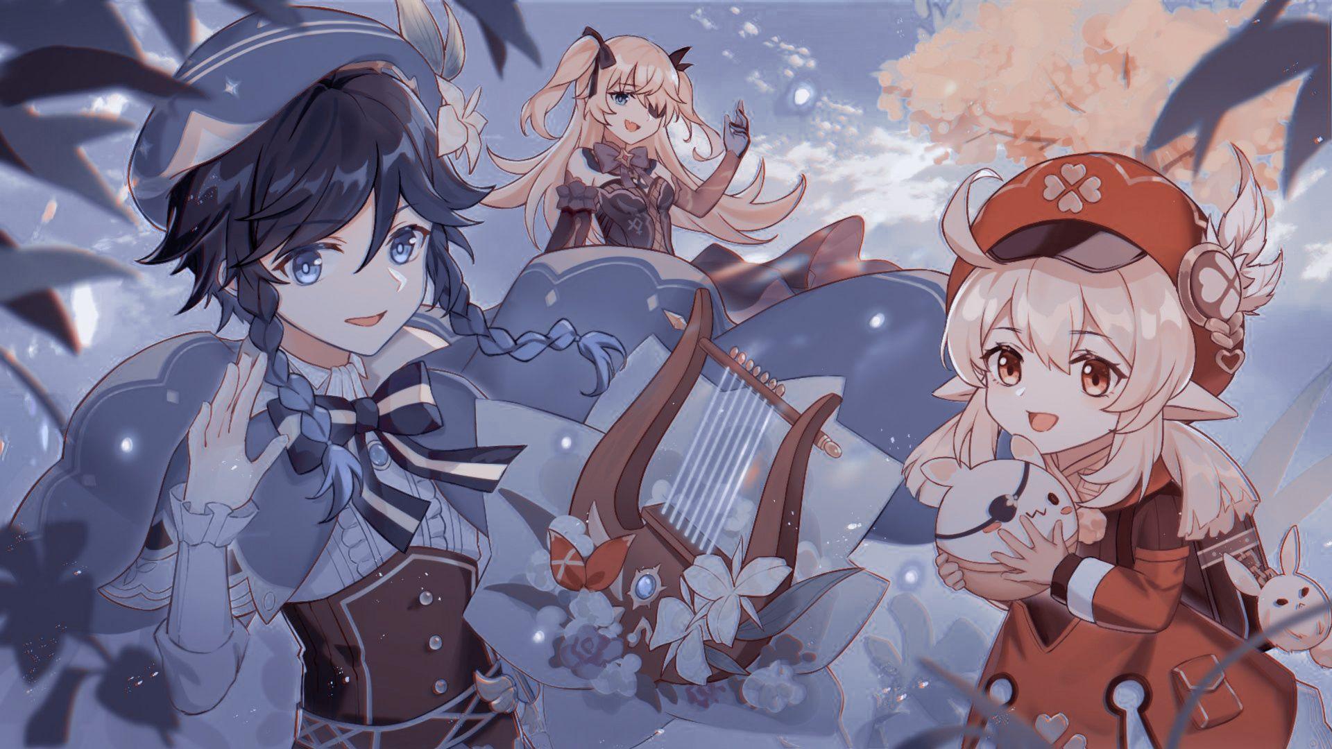 1920x1080 venti, klee, fischl impact. Kawaii anime, Cute laptop wallpaper, Character wallpaper