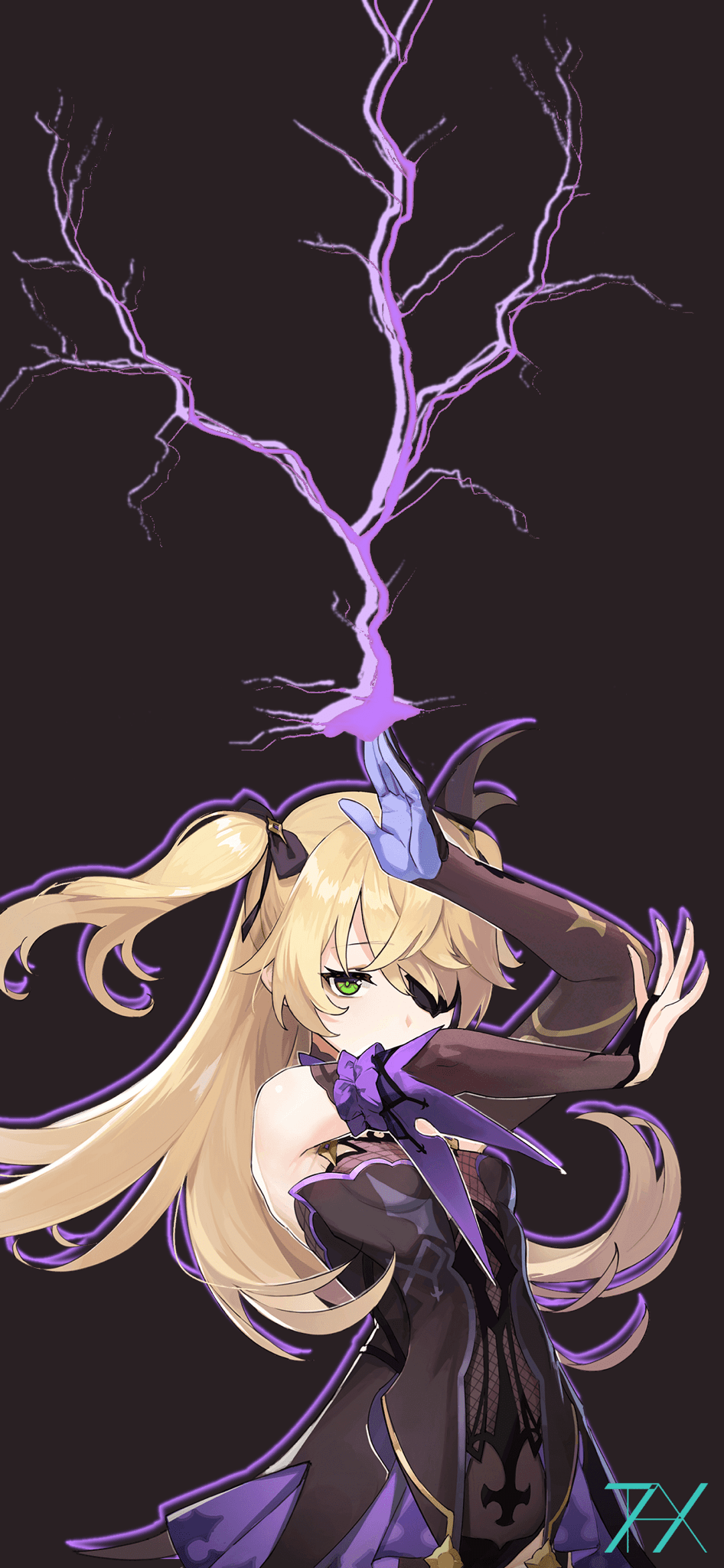 946x2048 Wallpaper of Fischl from Genshin Impact