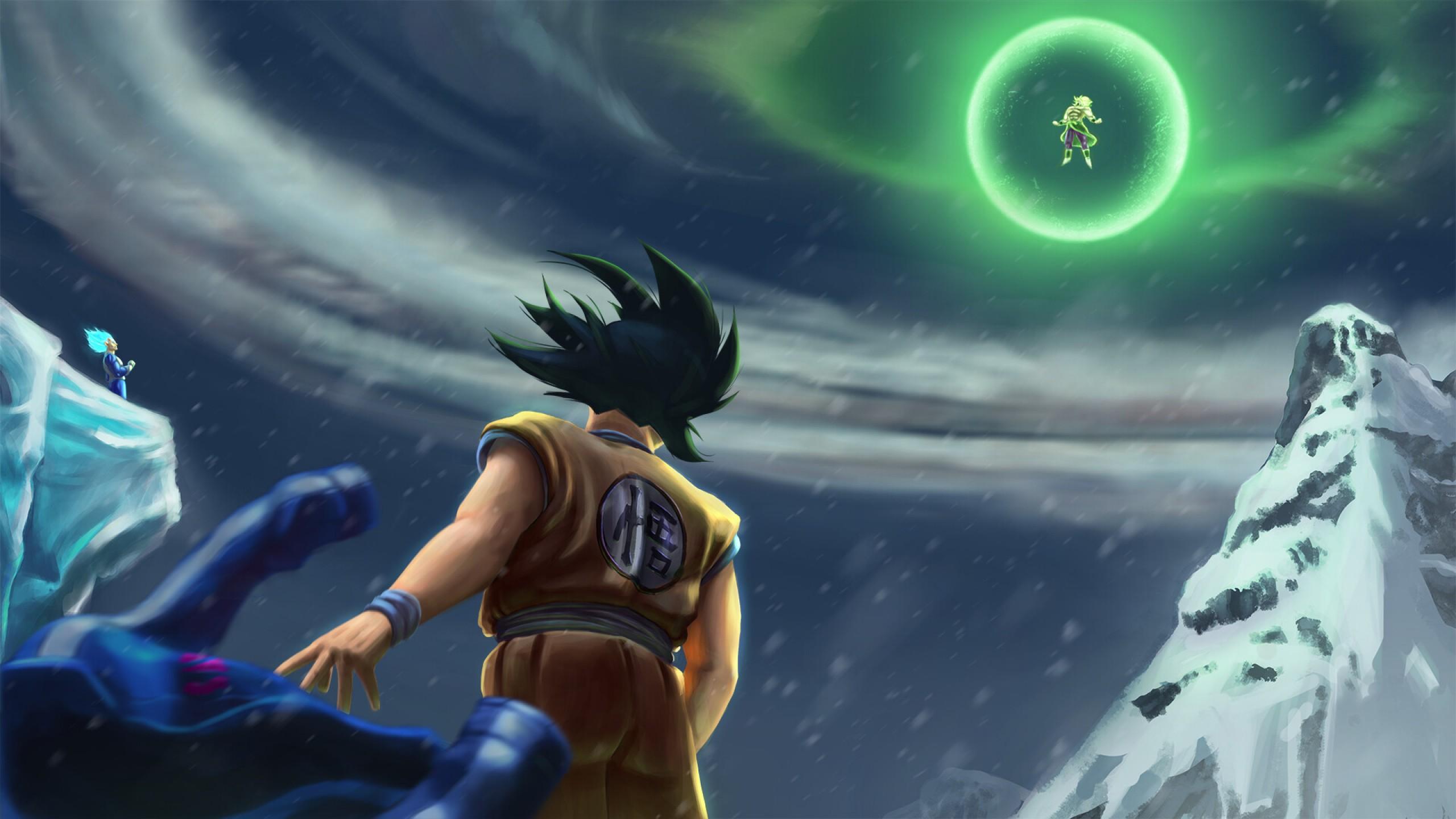2560x1440 Goku Vegeta Vs Broly HD Wallpaper Youtube Cover Photo