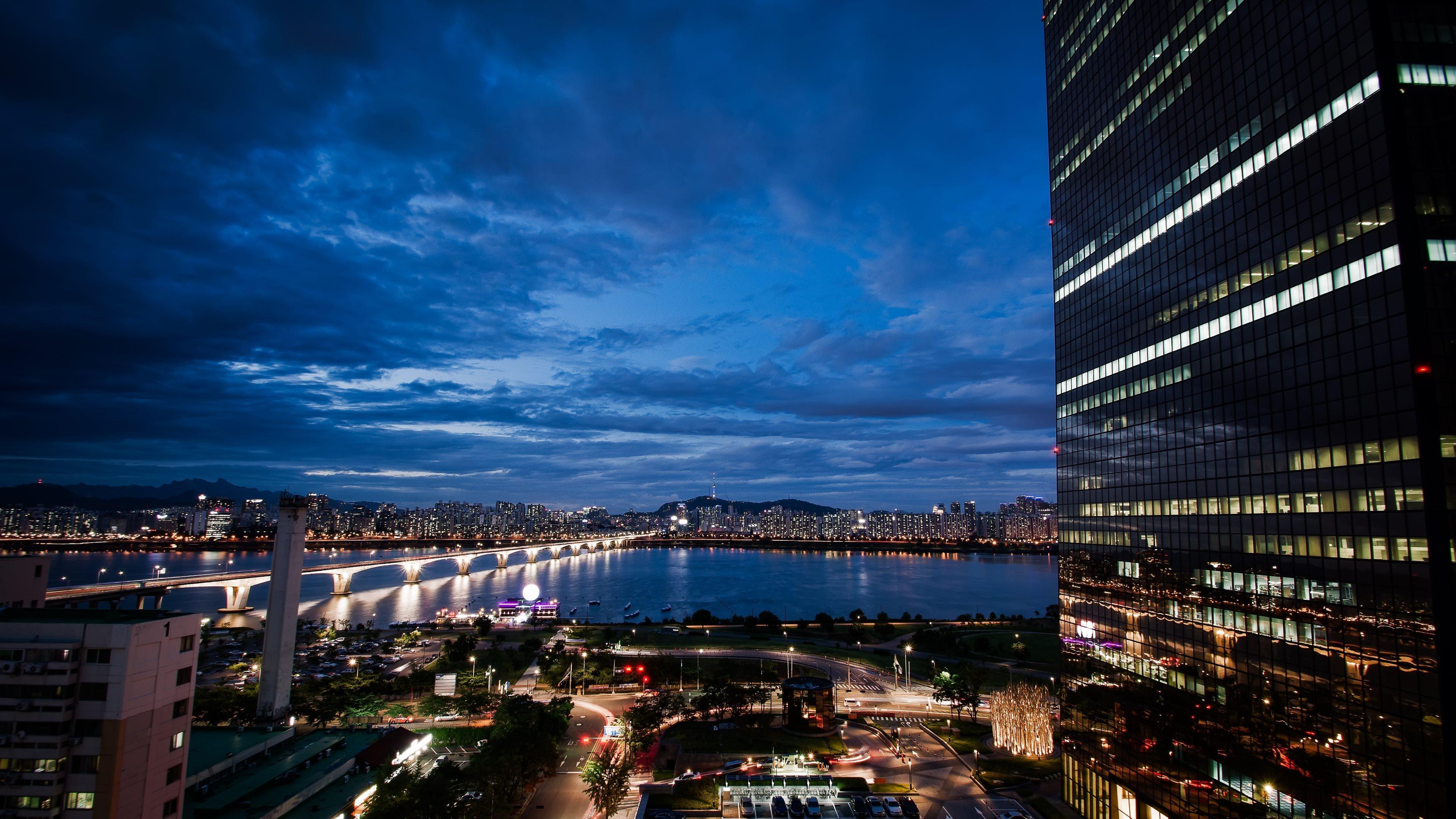 3840x2160 Seoul landscape night wallpaperx2160