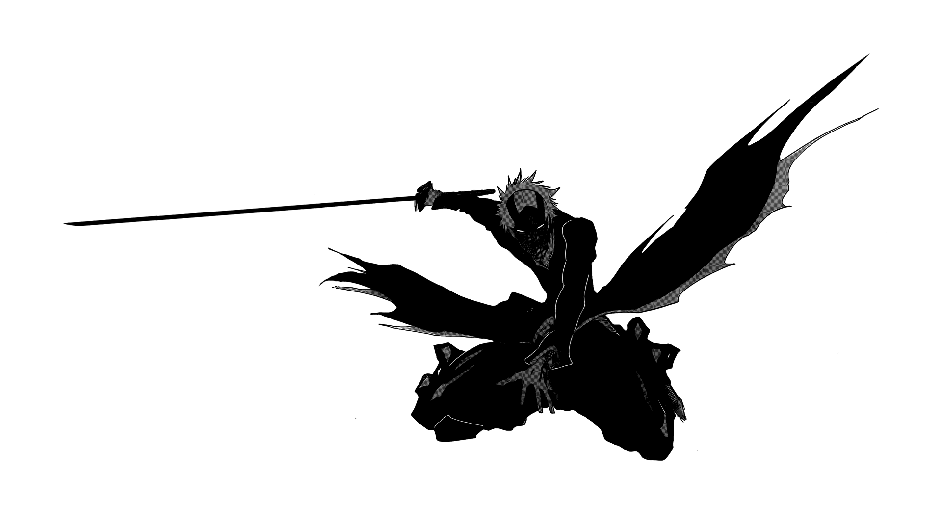 1920x1080 bleach, Anime, Bw, White, Sword Wallpaper HD / Desktop and Mobile Background