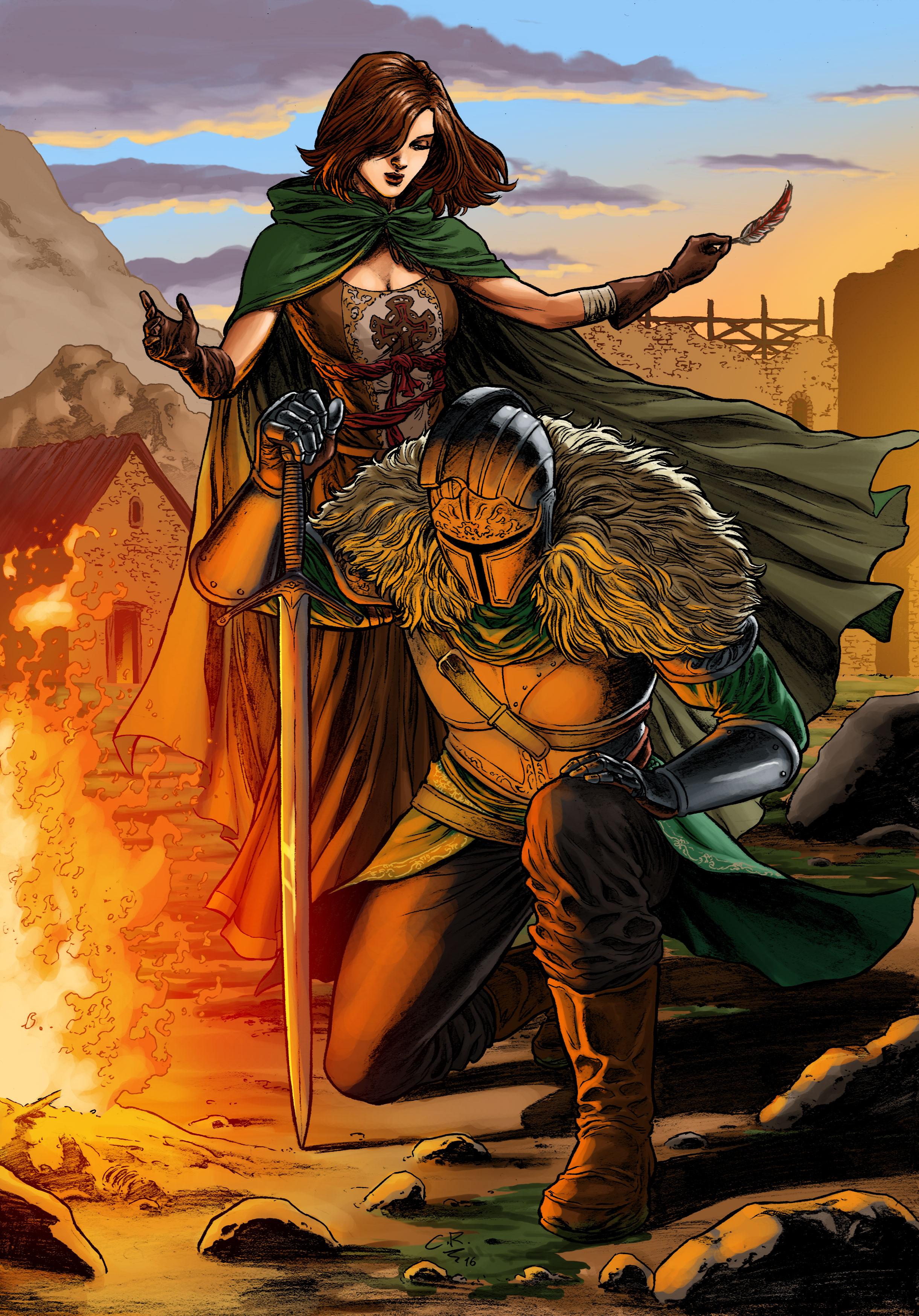 2441x3492 image Dark Souls Armor Knight Swords Bonfire Fan ART 2441x3492