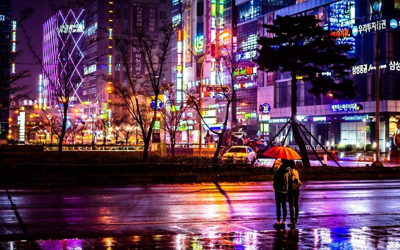 1280x800 Seoul at Night Wallpaper