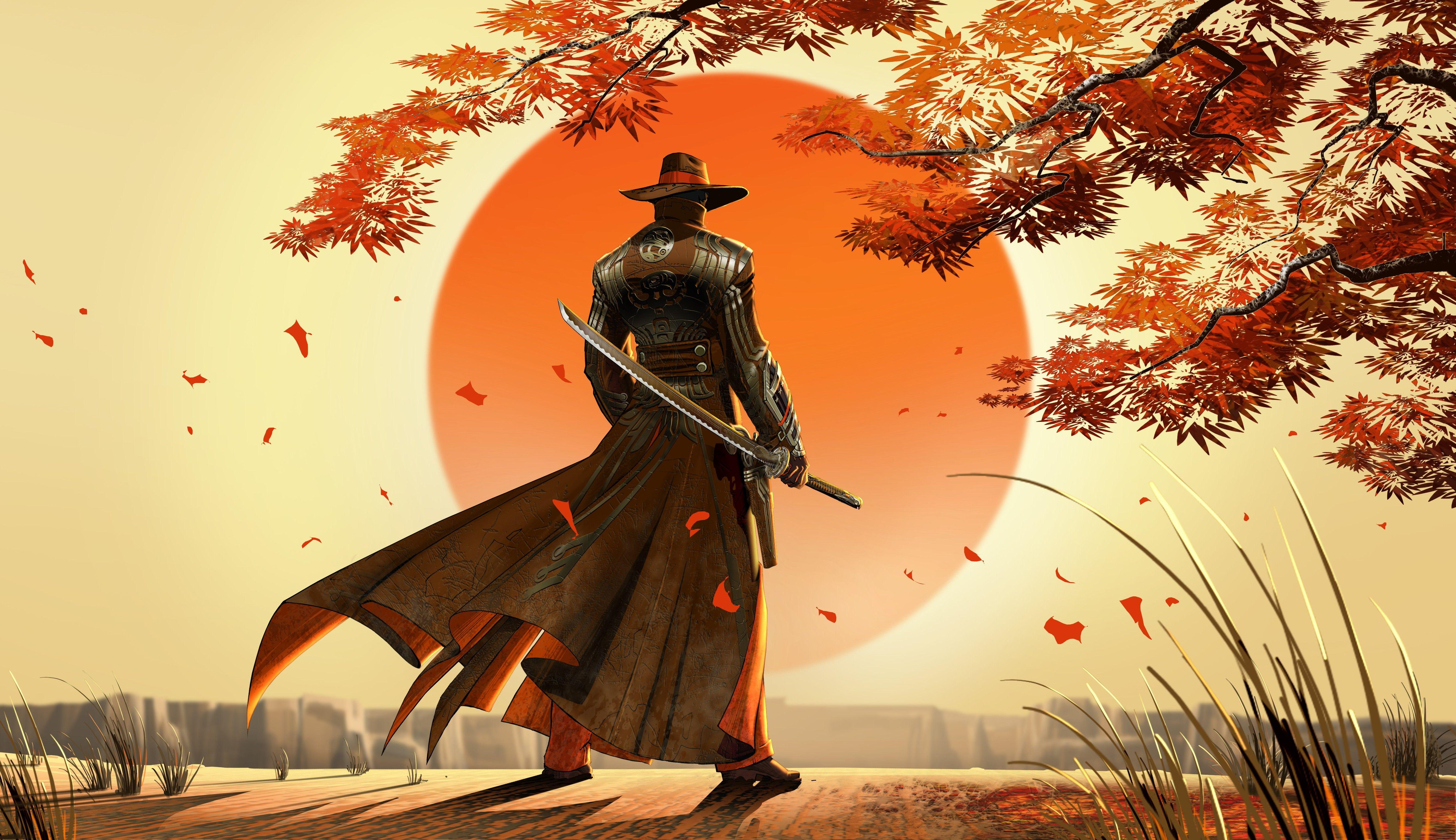 5350x3088 Samurai Wallpaper HD
