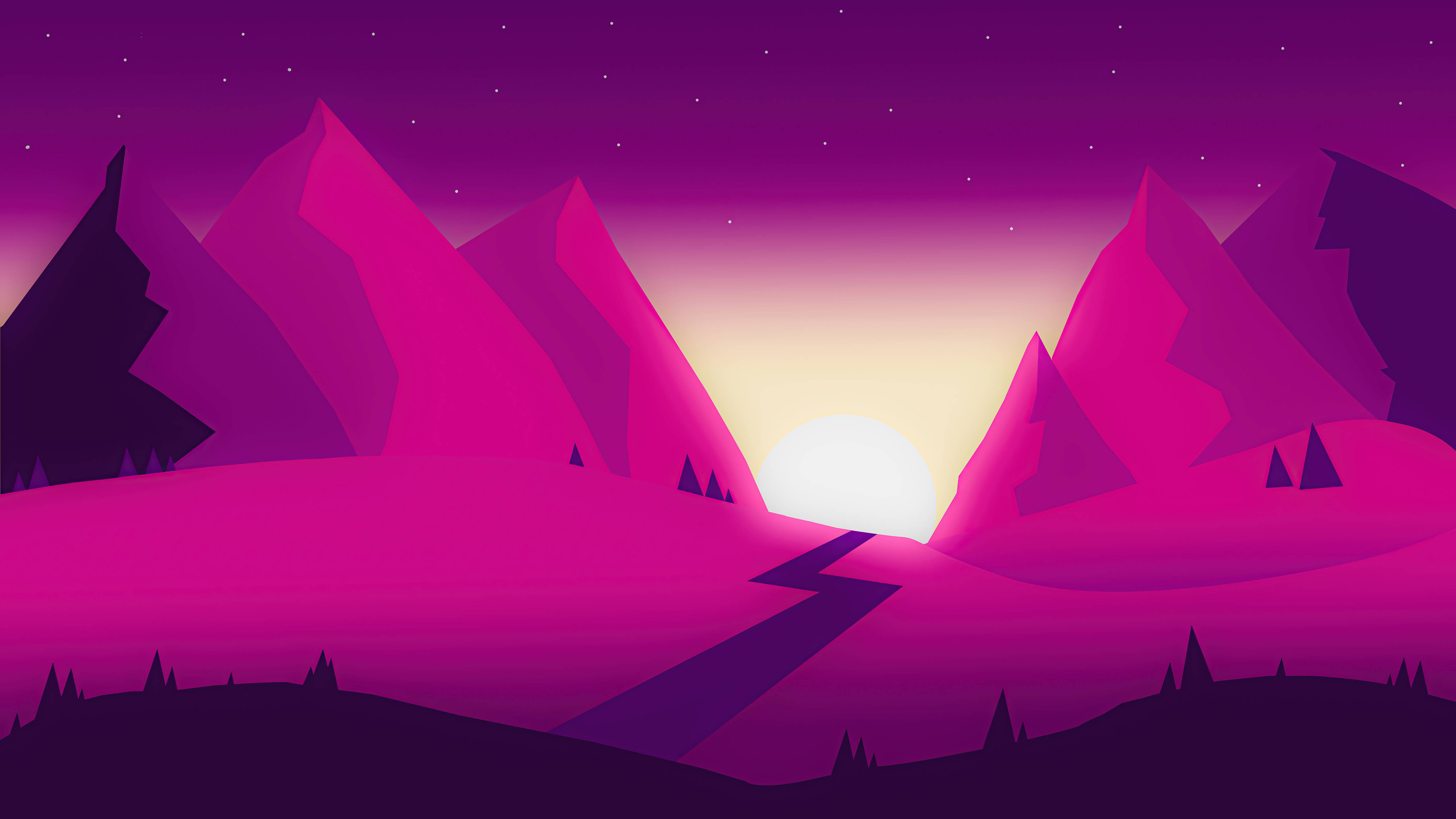 5120x2880 Artistic Mountain 4k Minimal Digital Art 3840x2160201945 Resolution Wallpaper, HD Minimalist 4K Wallpaper, Image, Photo and Background