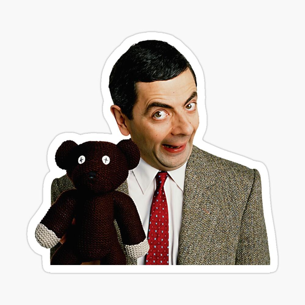 1000x1000 Mr Bean, Funny Mr Bean with Teddy Bear Poster