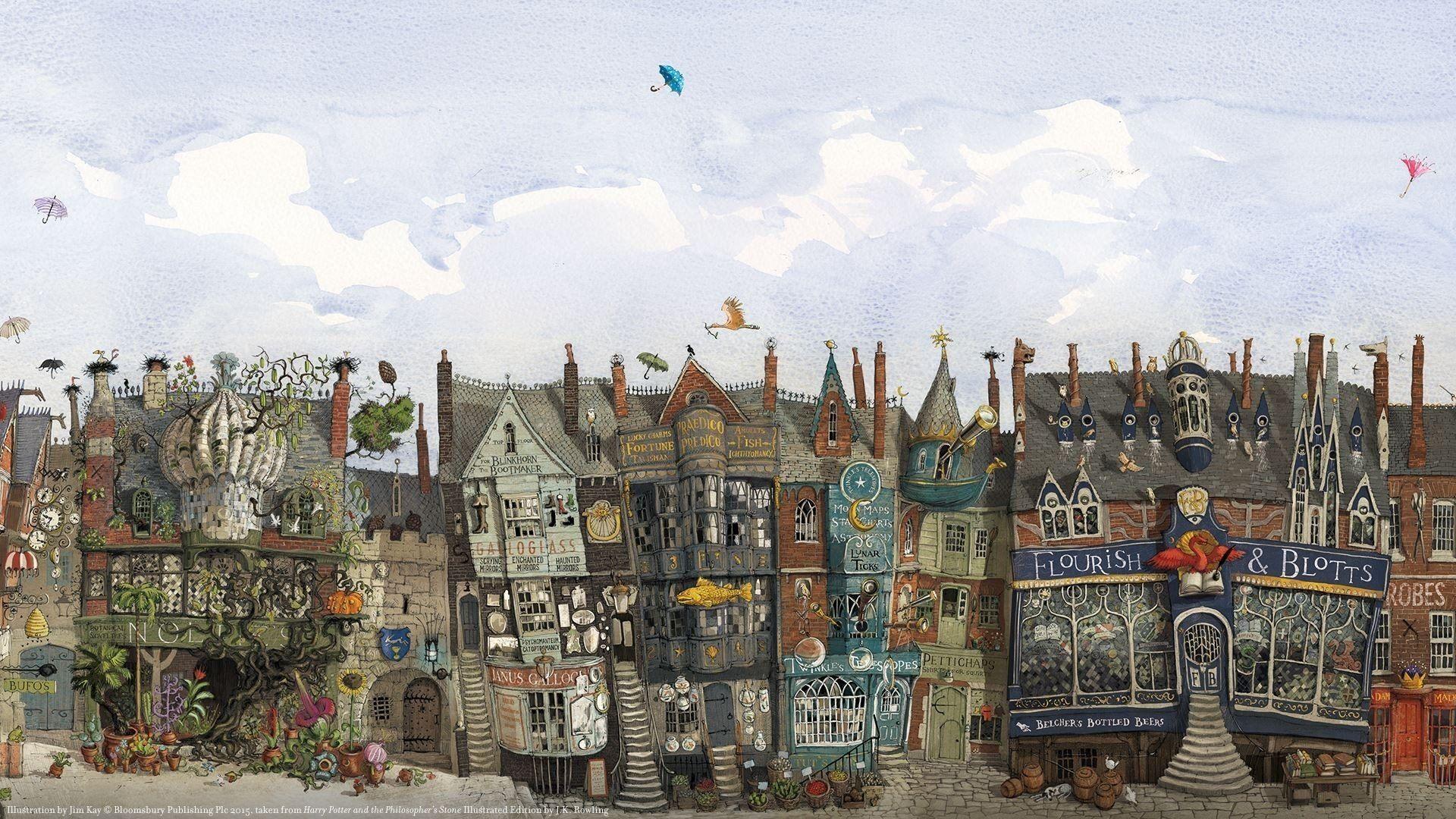 1920x1080 Hogwarts Desktop Art Wallpaper