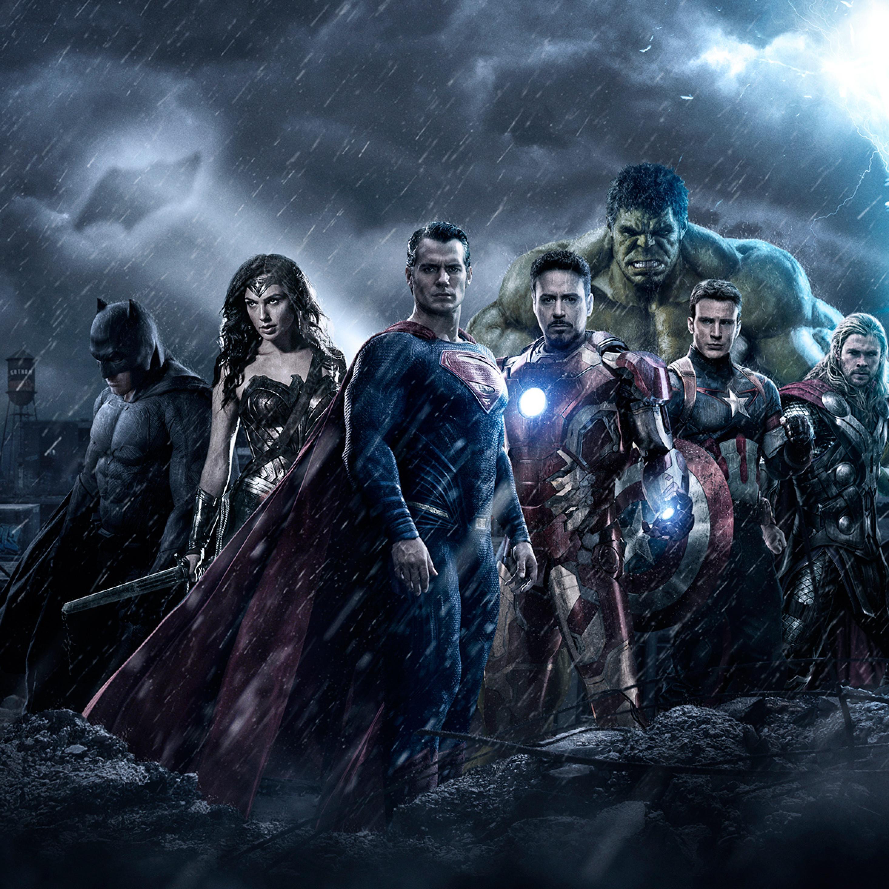 2932x2932 Avengers Vs Justice League Wallpaper