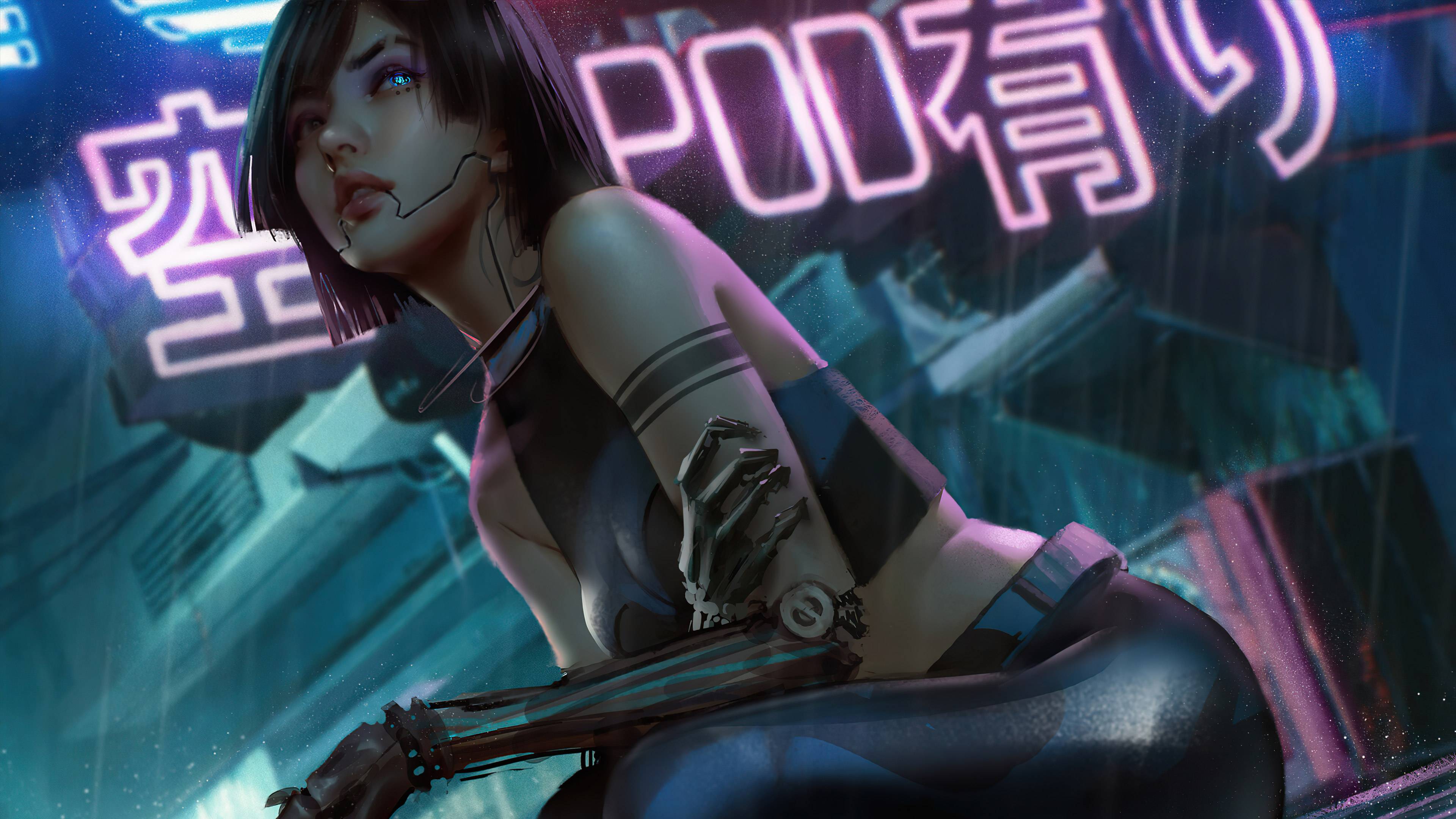 3840x2160 Cyborg Cyberpunk Girl 4k, HD Artist, 4k Wallpaper, Image, Background, Photo and Picture