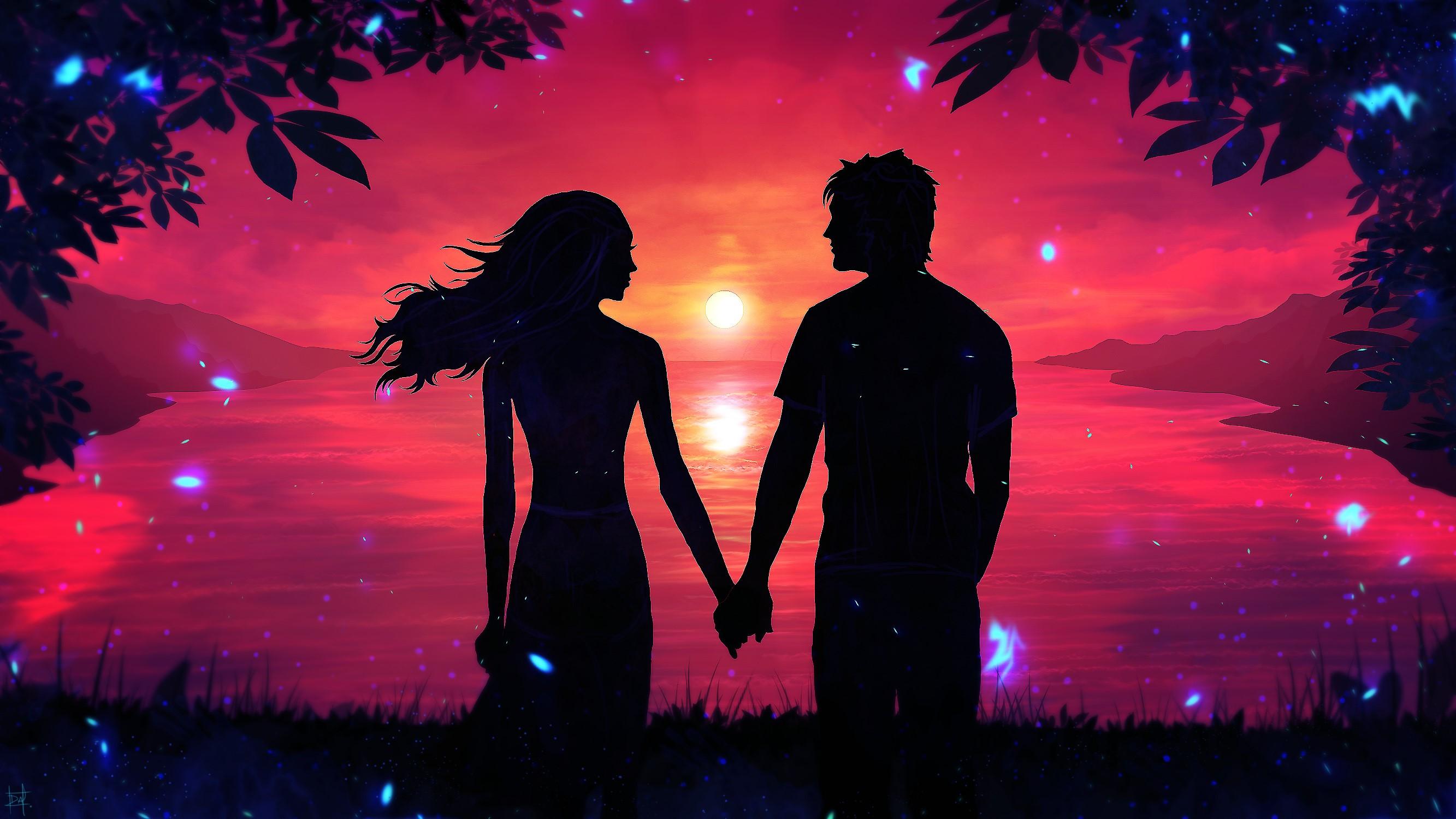2666x1500 Wallpaper / couple, love, artist, artwork, digital art, hd, free download