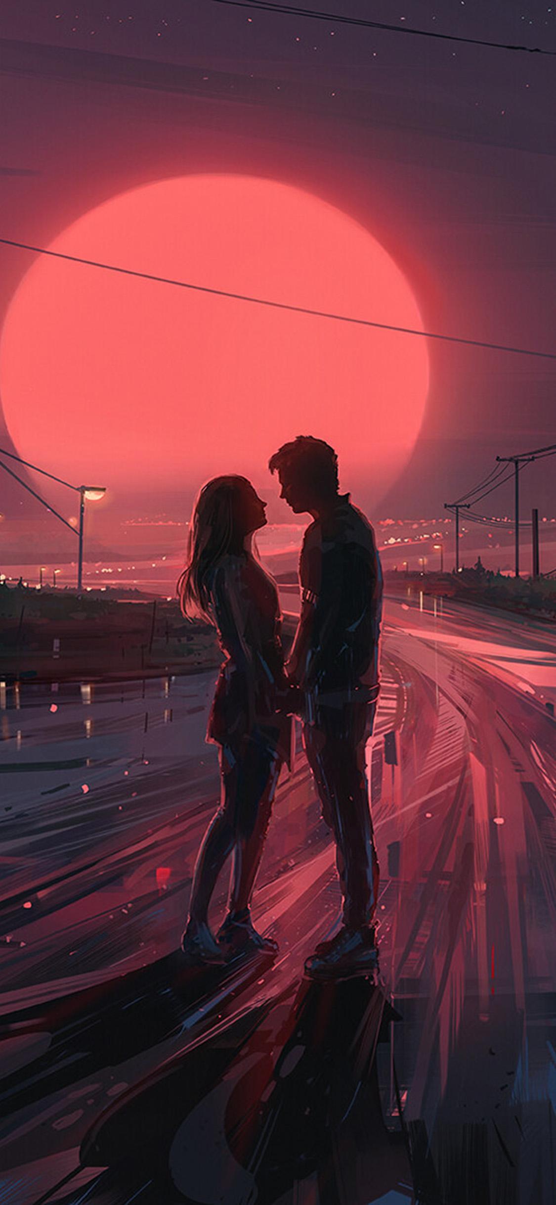 1125x2436 Art Love Digital Drawing Paint Wallpaper
