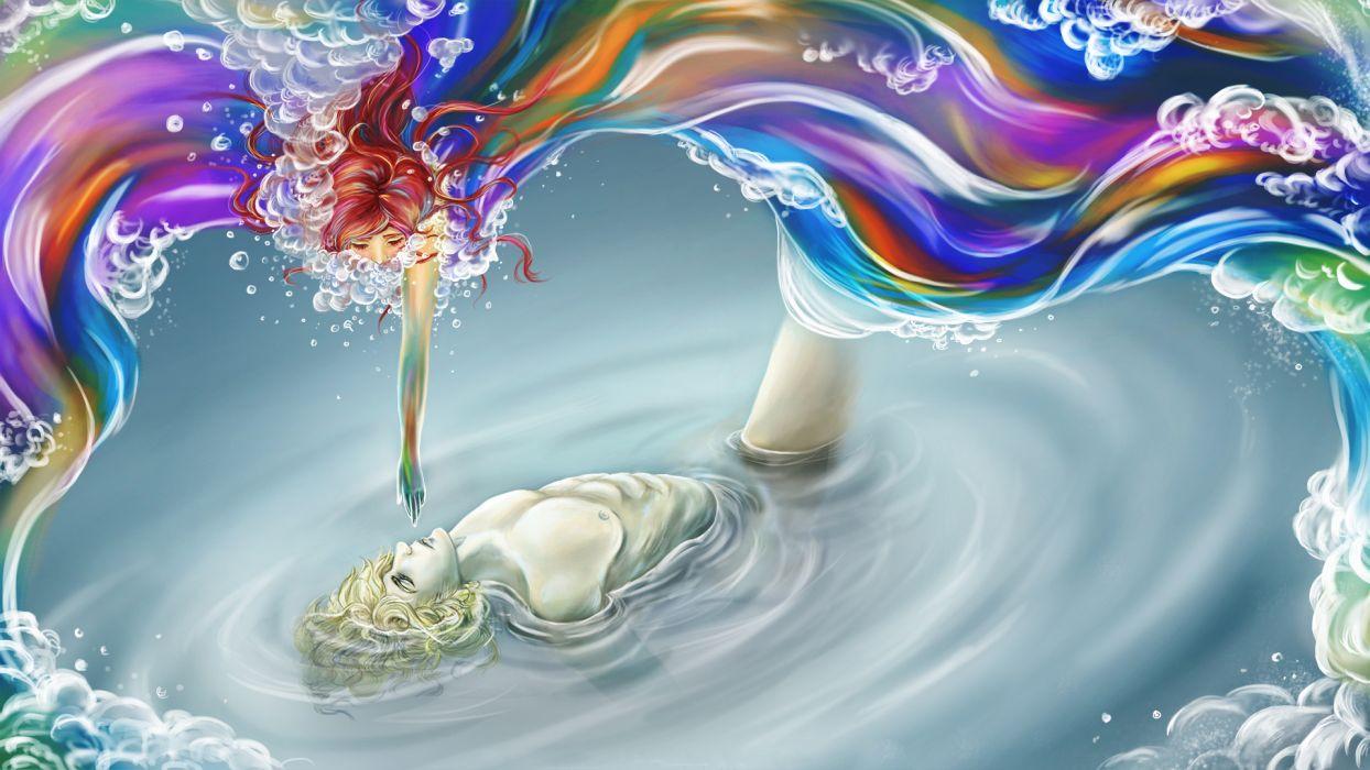 1244x700 Fantasy mood art love romance anime angel wallpaperx1080