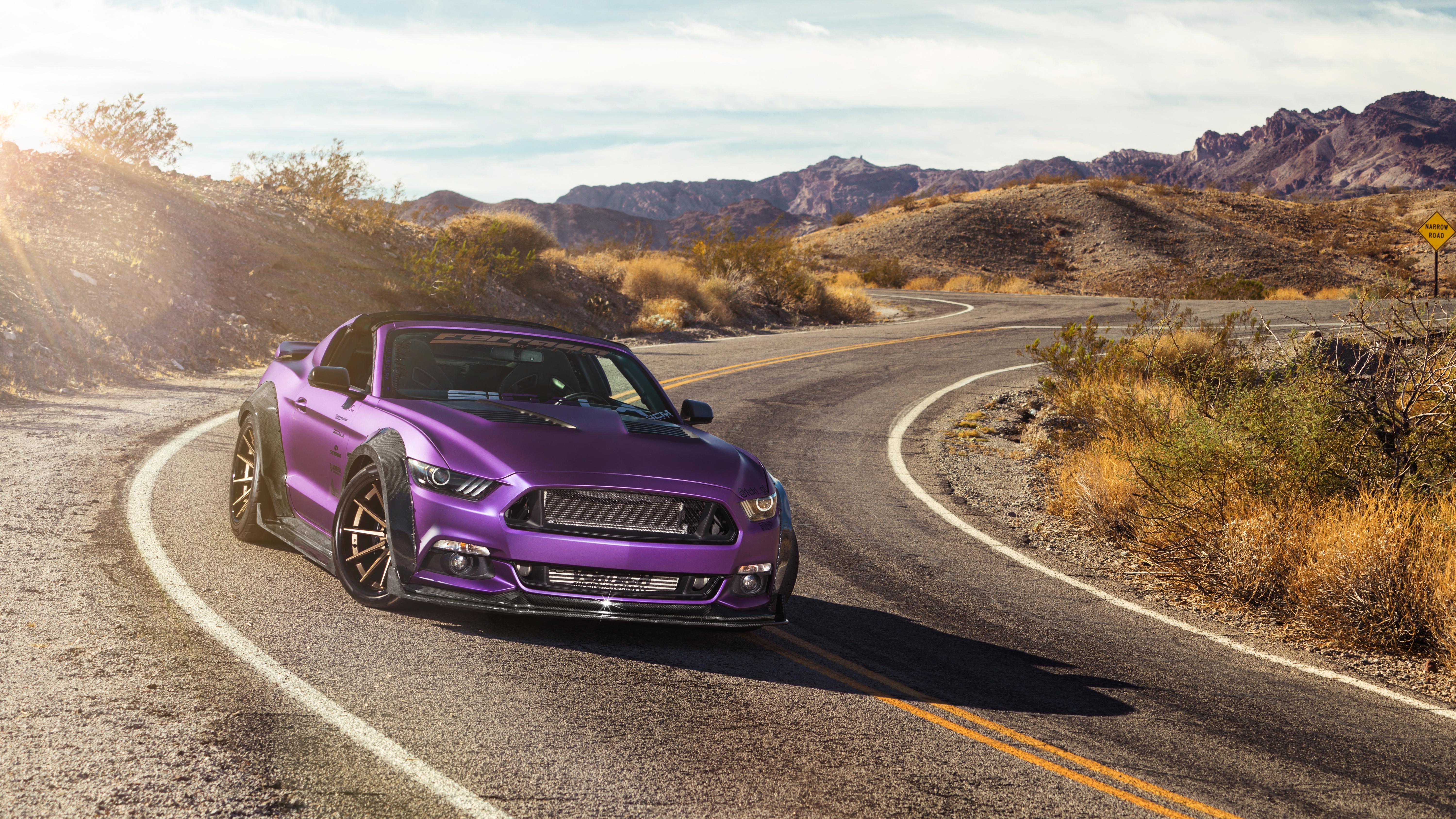 6000x3375 Purple Ford Mustang GT Ferrada Wheels 5K Wallpaper. HD Car Wallpaper