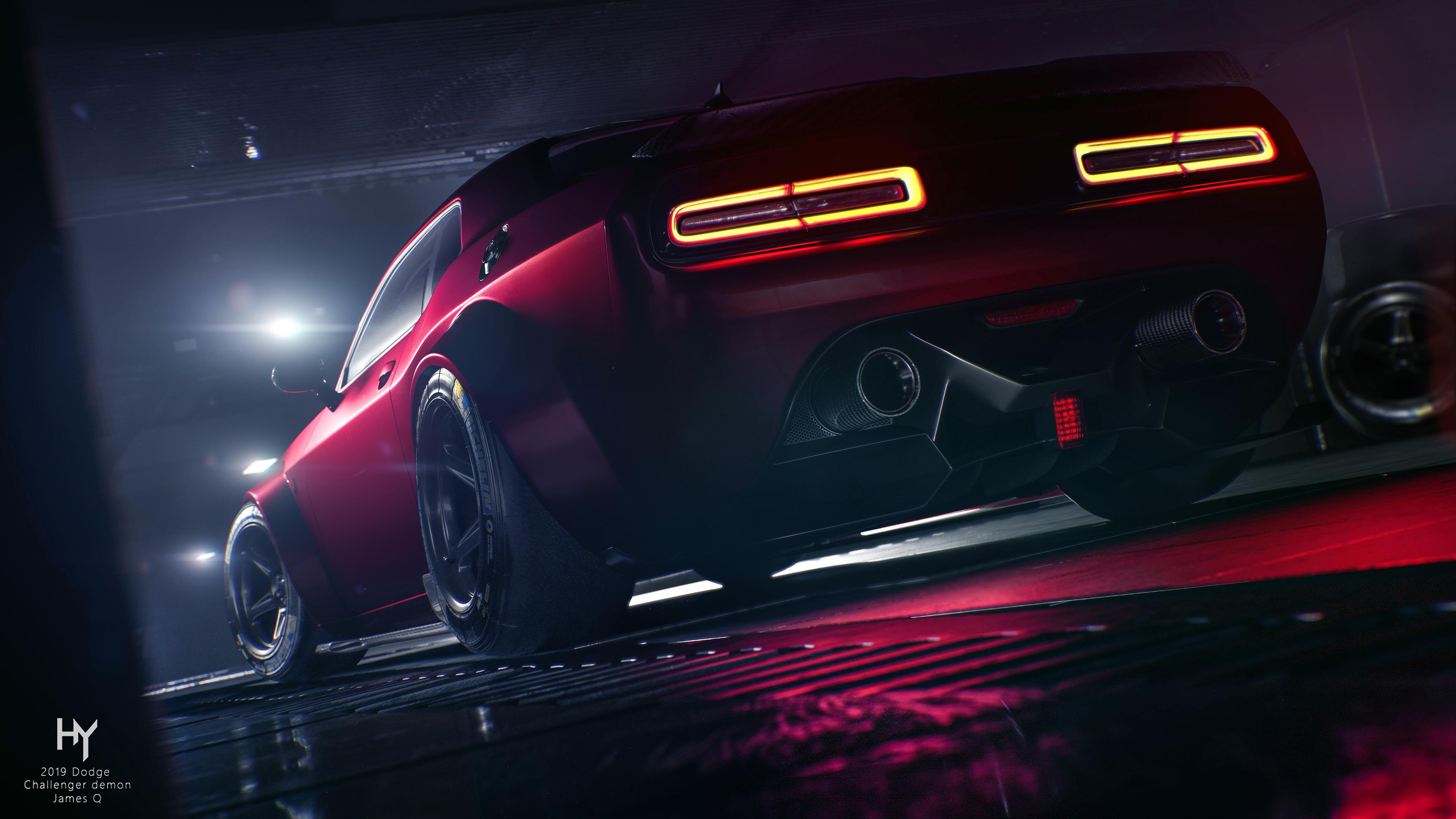 3840x2160 Wallpaper 4k Red Dodge Challenger Rear 4k Wallpaper
