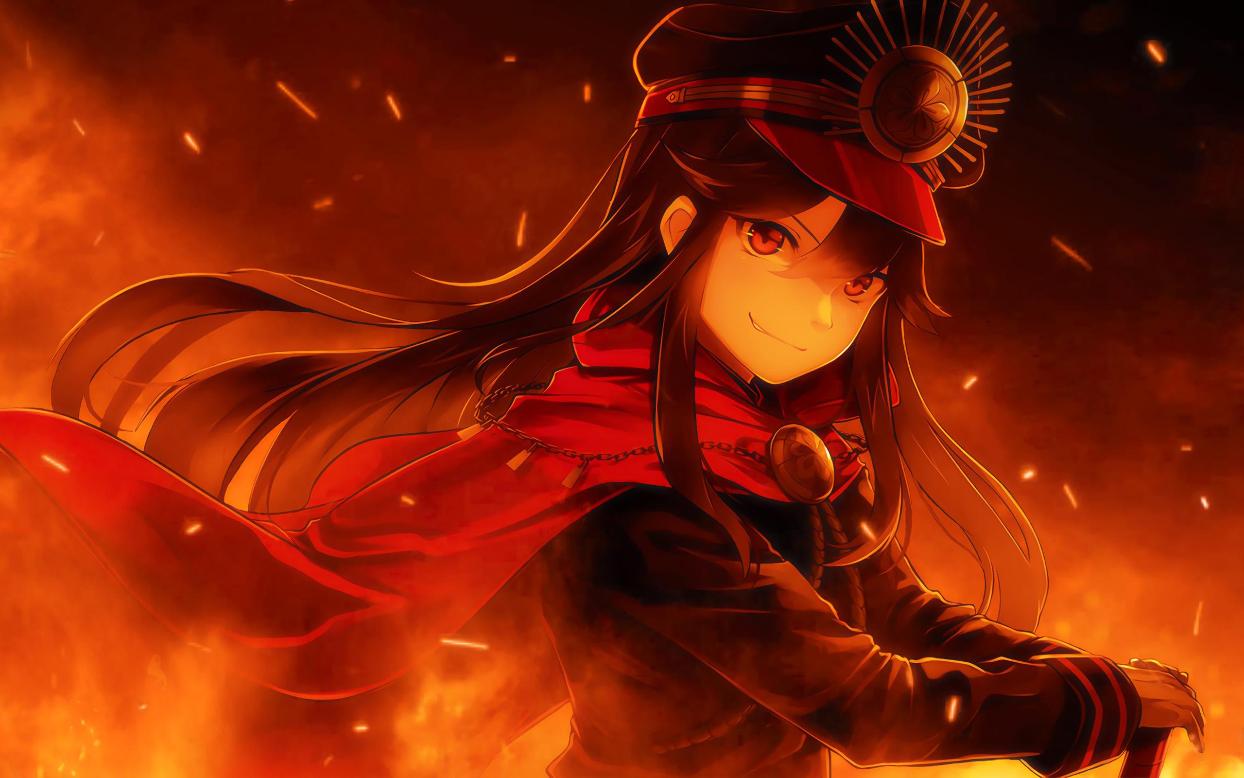 2560x1600 Download wallpaper Fate Grand Order, Oda Nobunaga, female anime character, portrait, art, face, Japanese anime for desktop with resolution 2560x1600. High Quality HD picture wallpaper