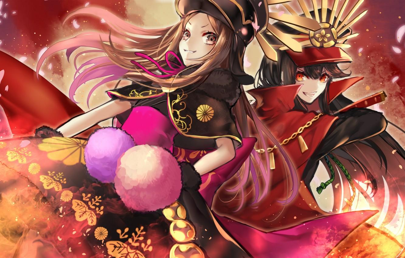 1332x850 Wallpaper Girls, Anime, Art, POM Poms, Fate Grand Order, Nobunaga Oda Image For Desktop, Section сёнэн