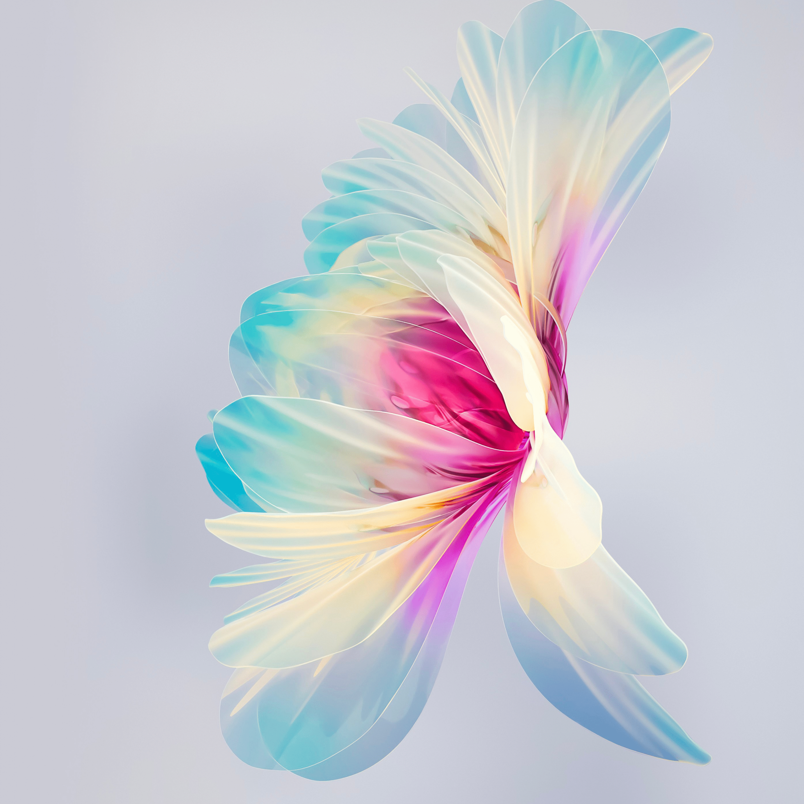2732x2732 Huawei P50 Pocket Wallpaper 4K, Stock, Girly background, White background, 5K, Abstract