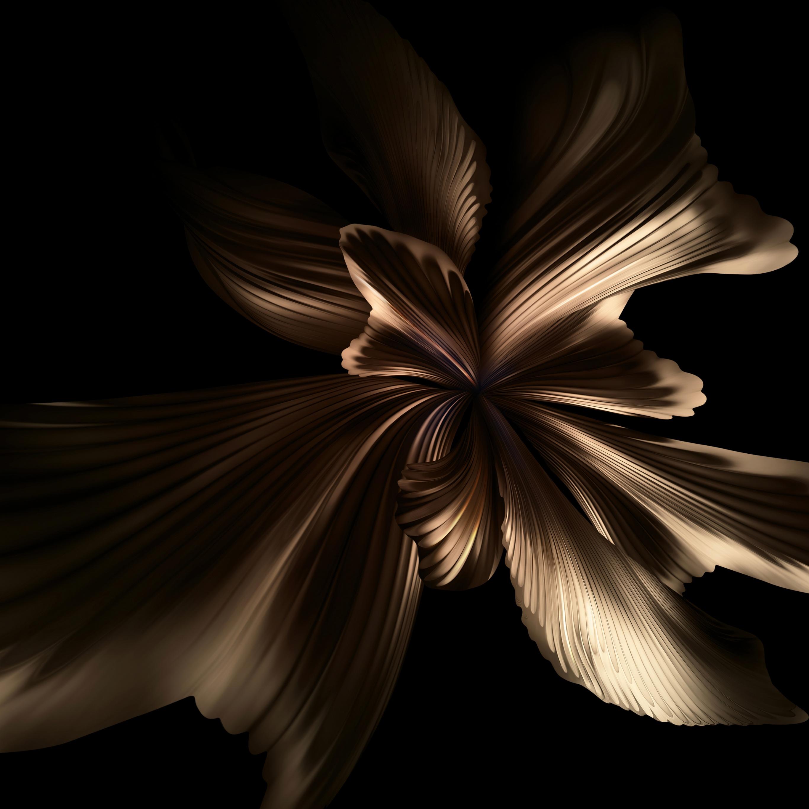 2732x2732 Huawei P50 Pocket Wallpaper 4K, Stock, Black background, Abstract