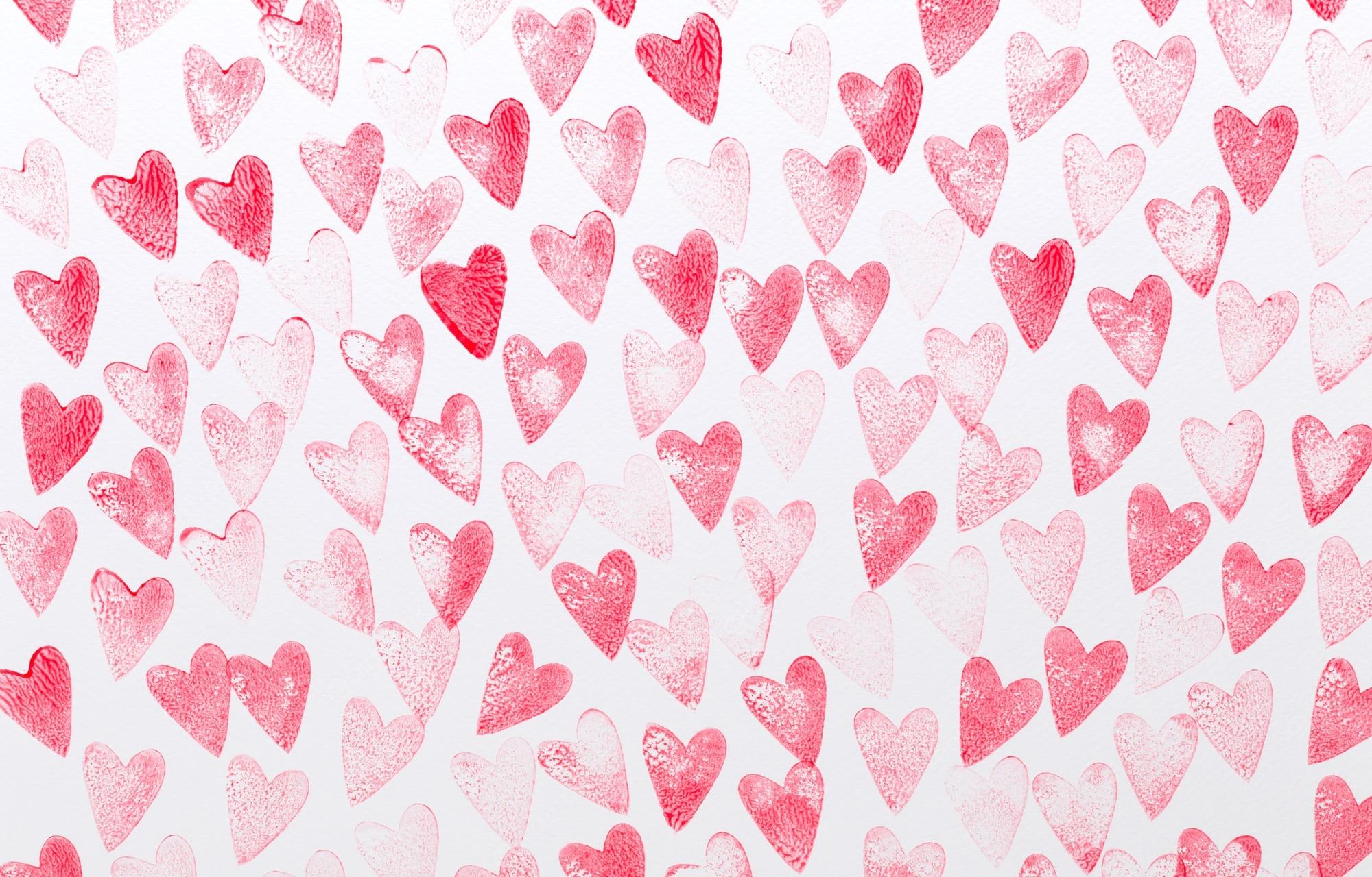 2000x1280 Premium Photo. Abstract watercolor red, pink heart background. concept love, valentine day greeting card