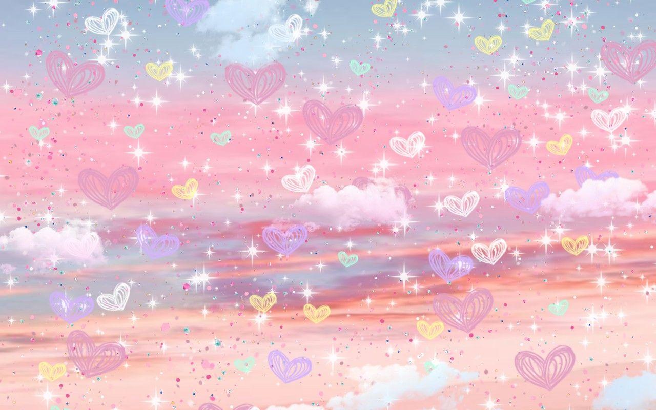 1280x800 Super Cute Pink Aesthetic Hearts Background Desktop PC Wallpaper. Cute Cartoon Wallpaper, Cartoon Wallpaper, Wallpaper