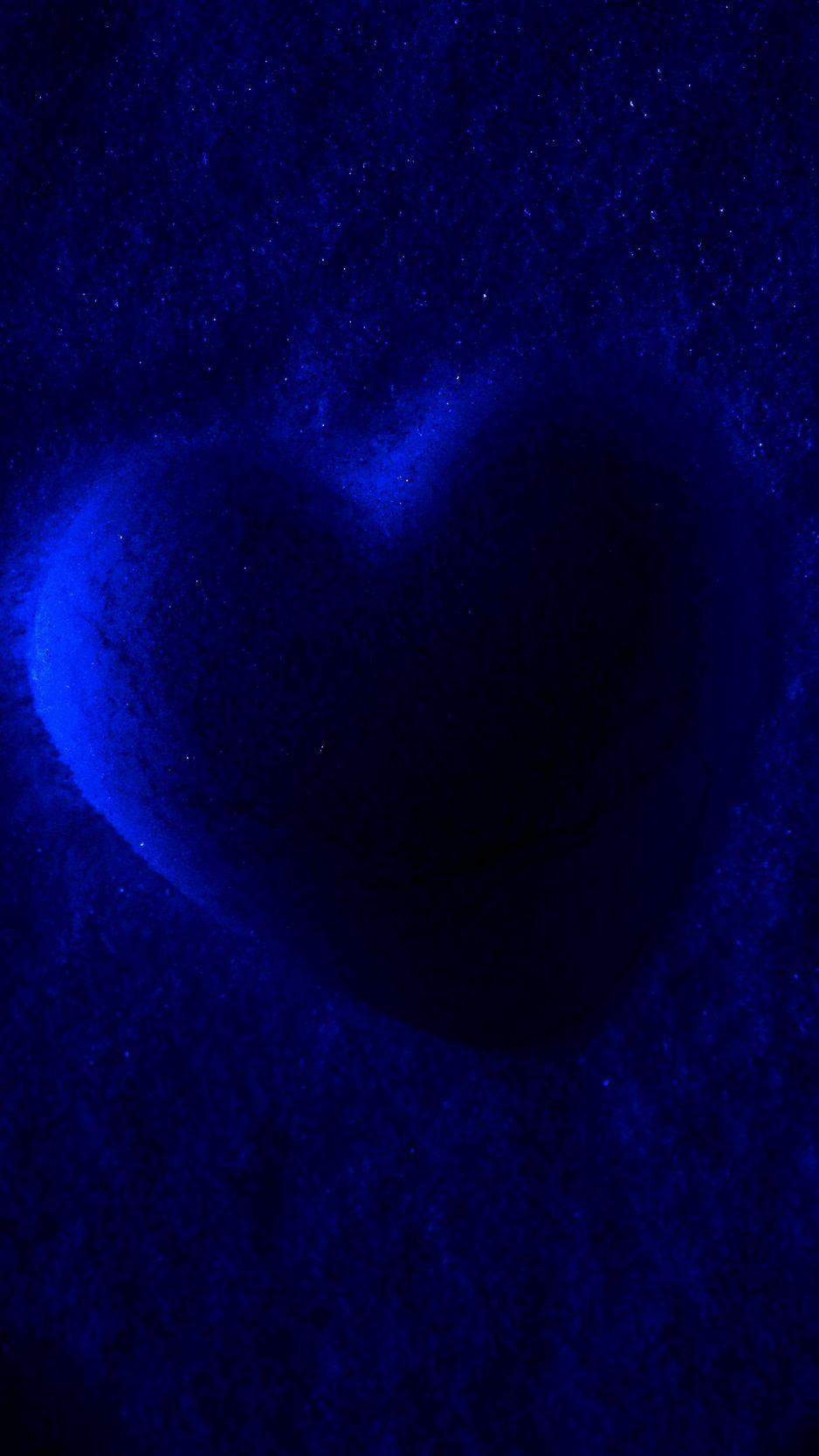 938x1668 Download Wallpaper 938x1668 Heart, Dark, Light, Surface, Blue Iphone 8 7 6s 6 For Parallax HD Background
