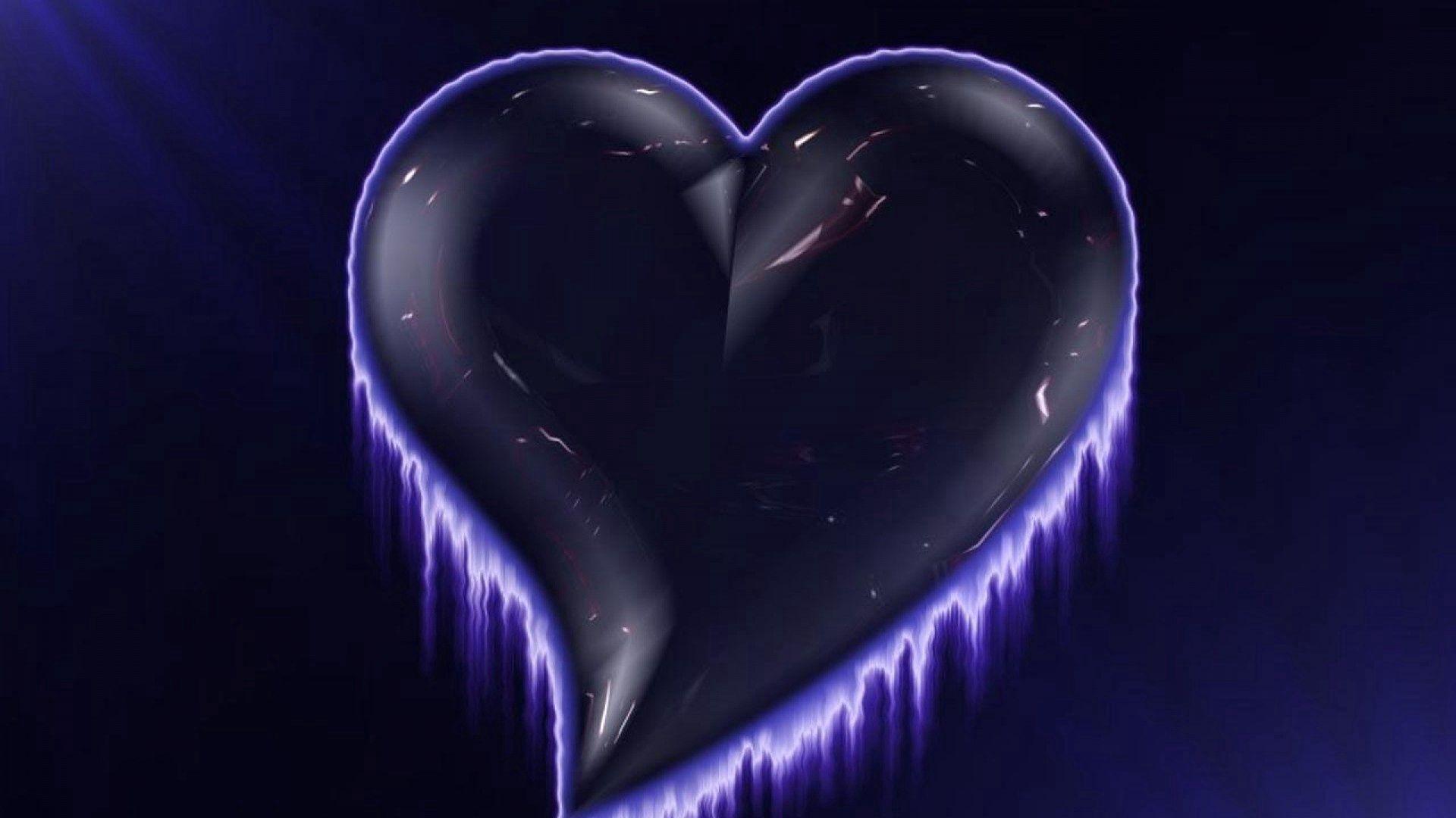 1920x1080 Download wallpaper 1920x1080 heart, paint, lines, black background full hd, hdtv, fhd, 1080p HD background