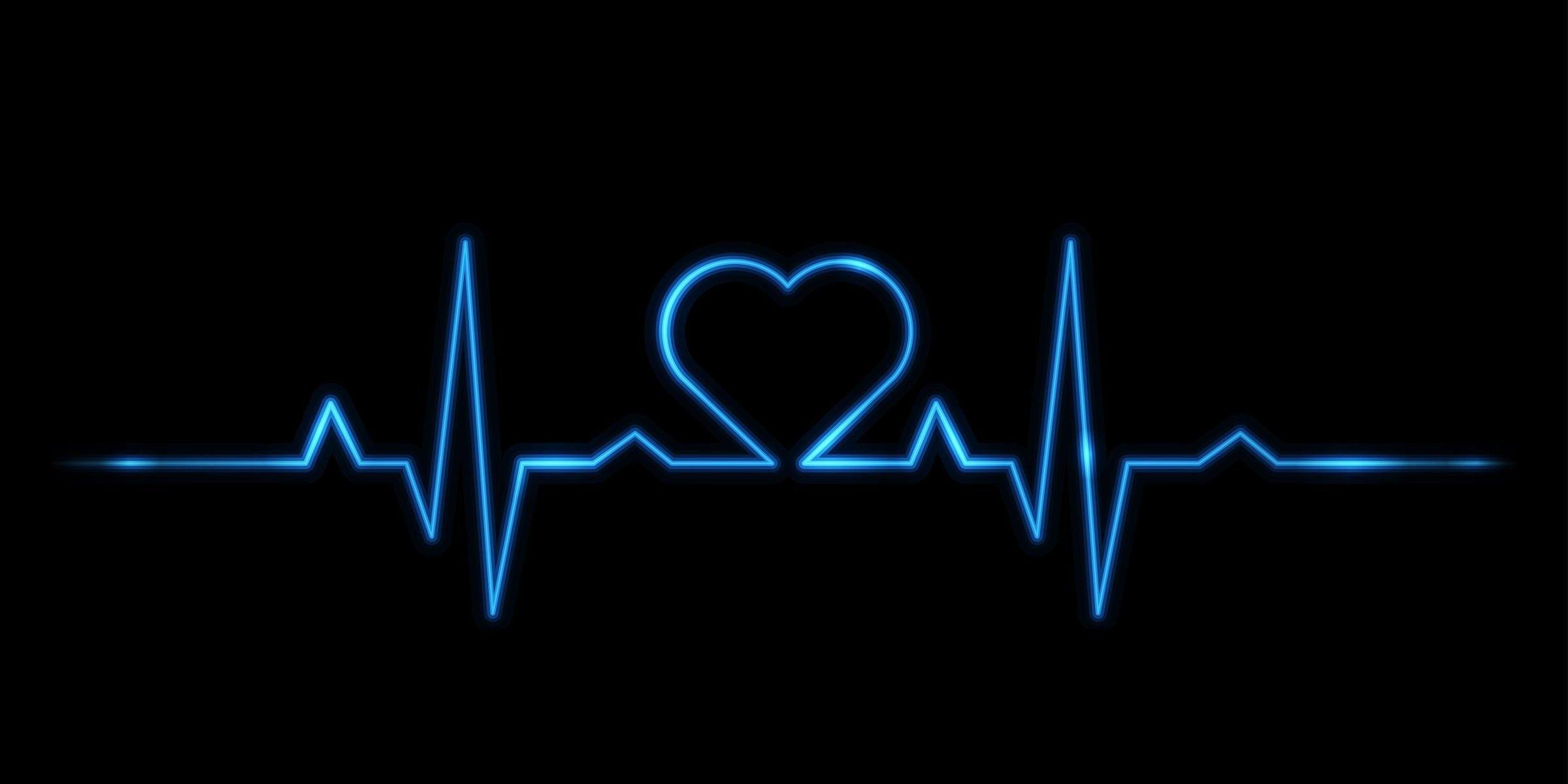 2400x1200 Blue Heart Aesthetic PC Wallpaper