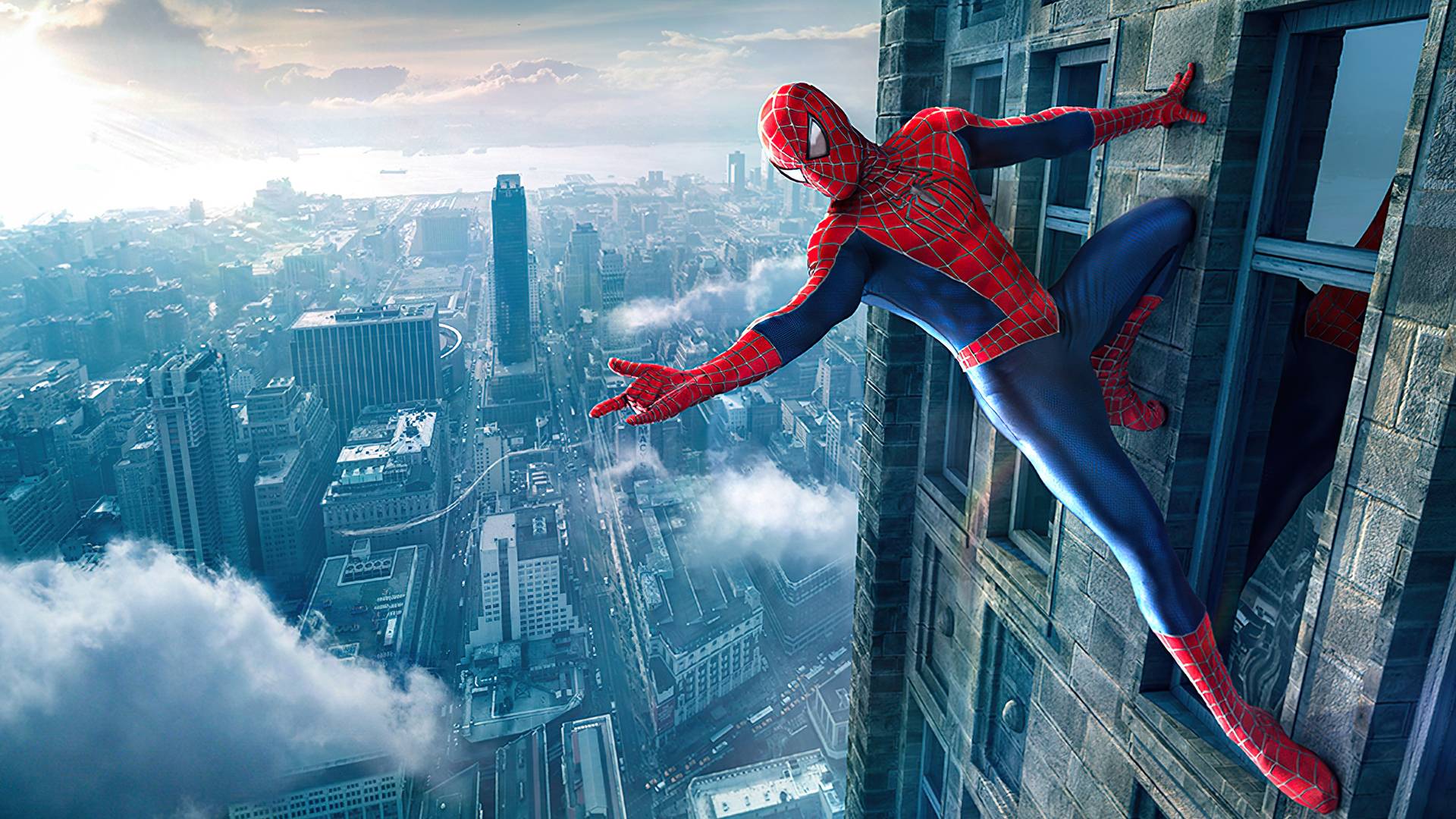 1920x1080 Spiderman Outside Building HD WALLPAPER