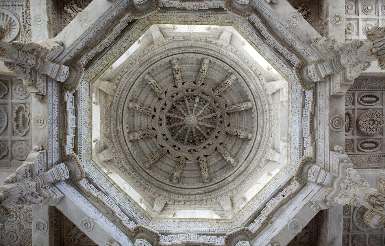 1332x850 Wallpaper India, architecture, Rajasthan, the Ranakpur temple image for desktop, section интерьер
