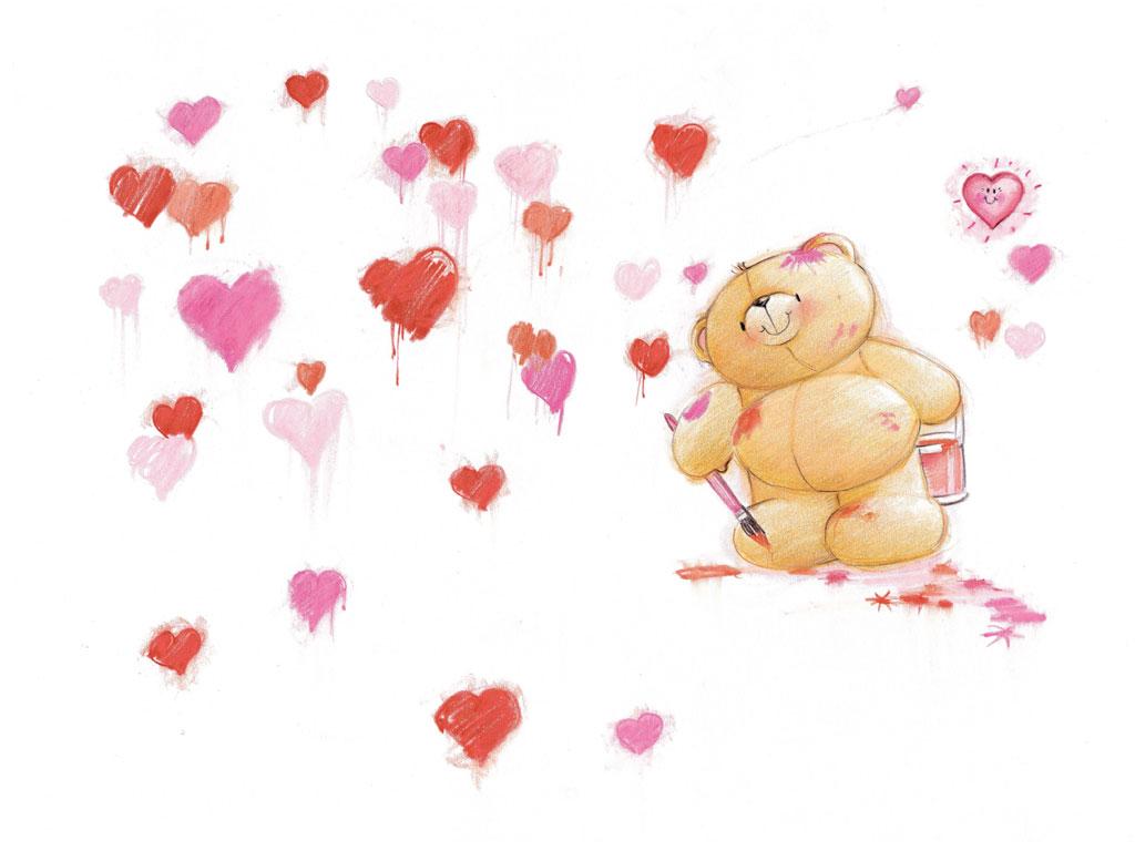 1024x768 Forever Friends Bear Animated drawing free image download